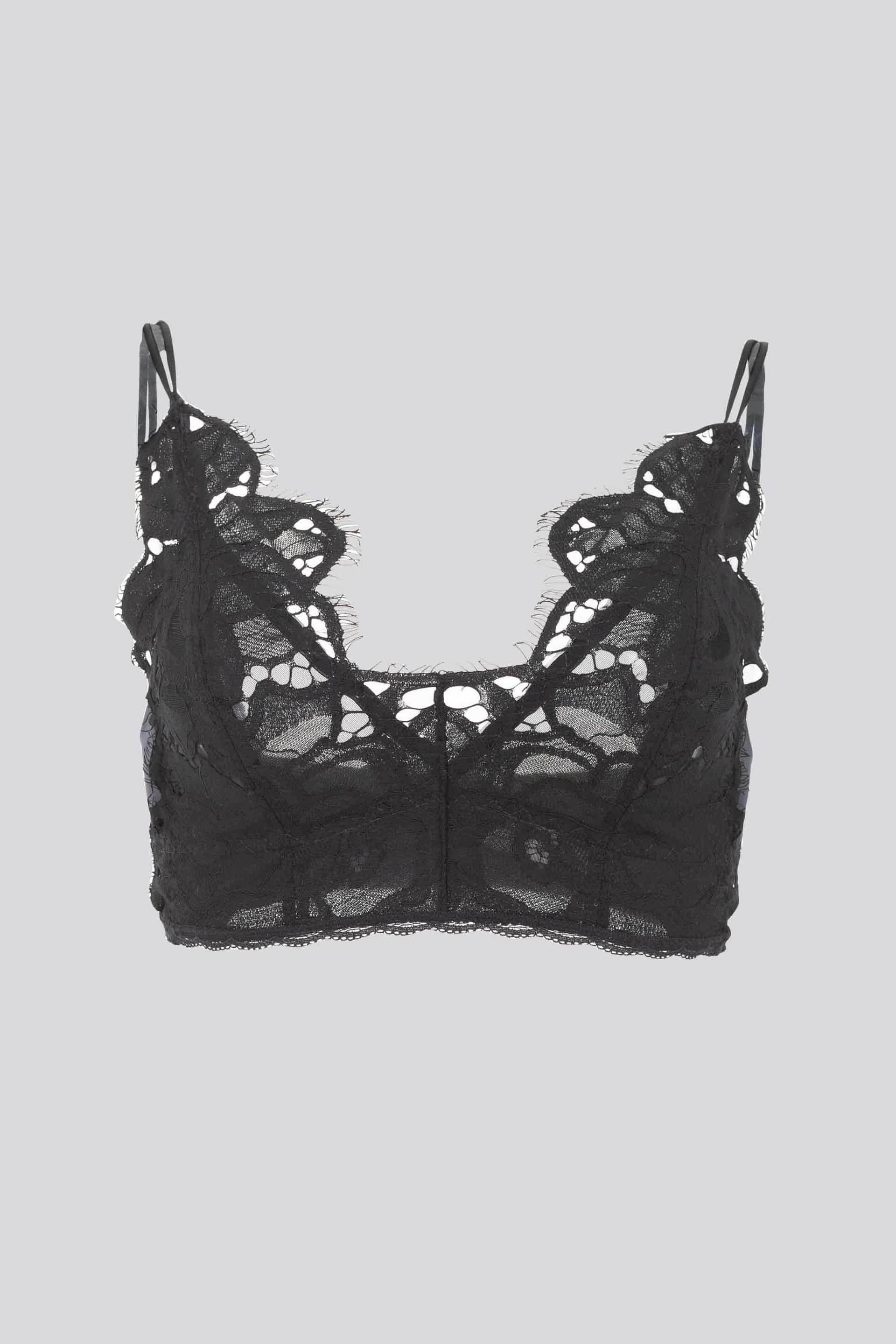 BRALETTE SIN ARO ELLIPSE ENCAJE ALGODÓN NEGRO - miniatura 2