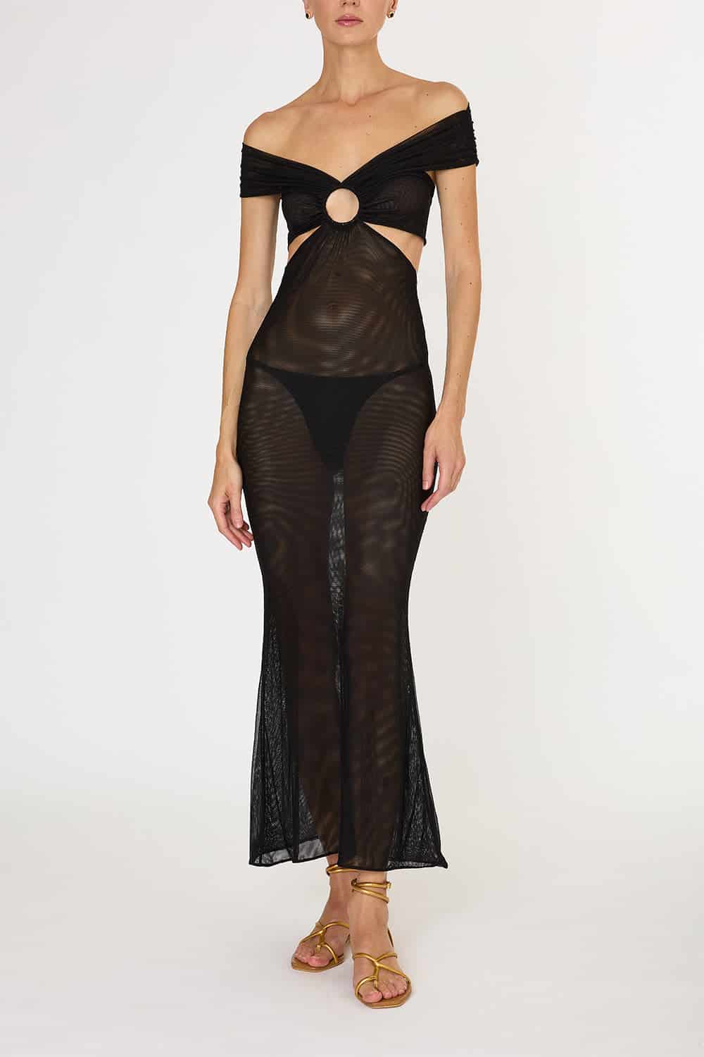 BLACK AMAIA LONG DRESS - miniatura 2