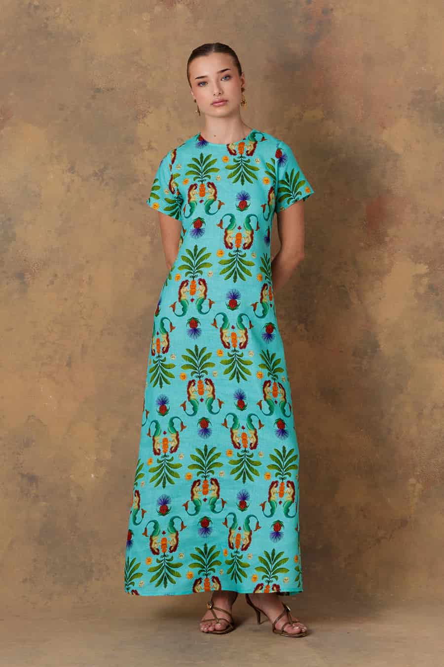 Wome's dress linen marea green - miniatura 13