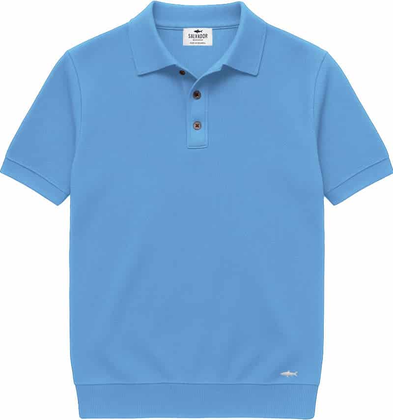 POLO DE PUNTO BOTONES AZUL CLARA - miniatura 1