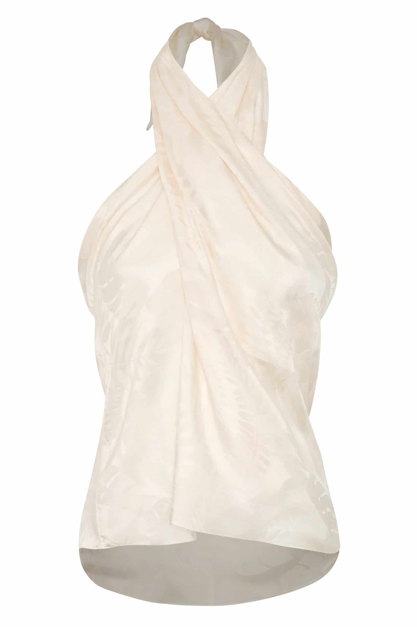 Cayetana Silk Jacquard Blouse / Ivory Rainforest - miniatura 1