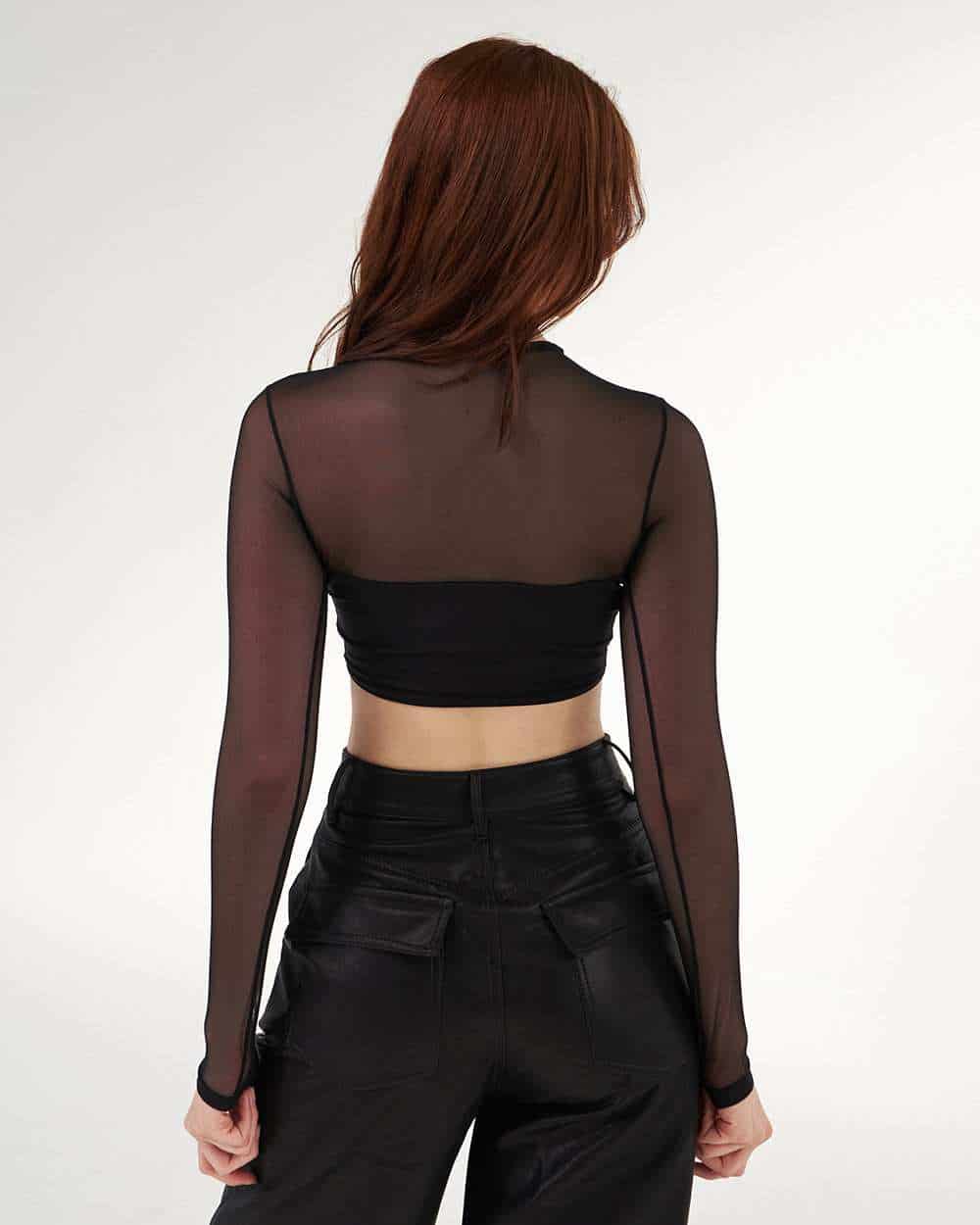BLACK MESH TOP - miniatura 2