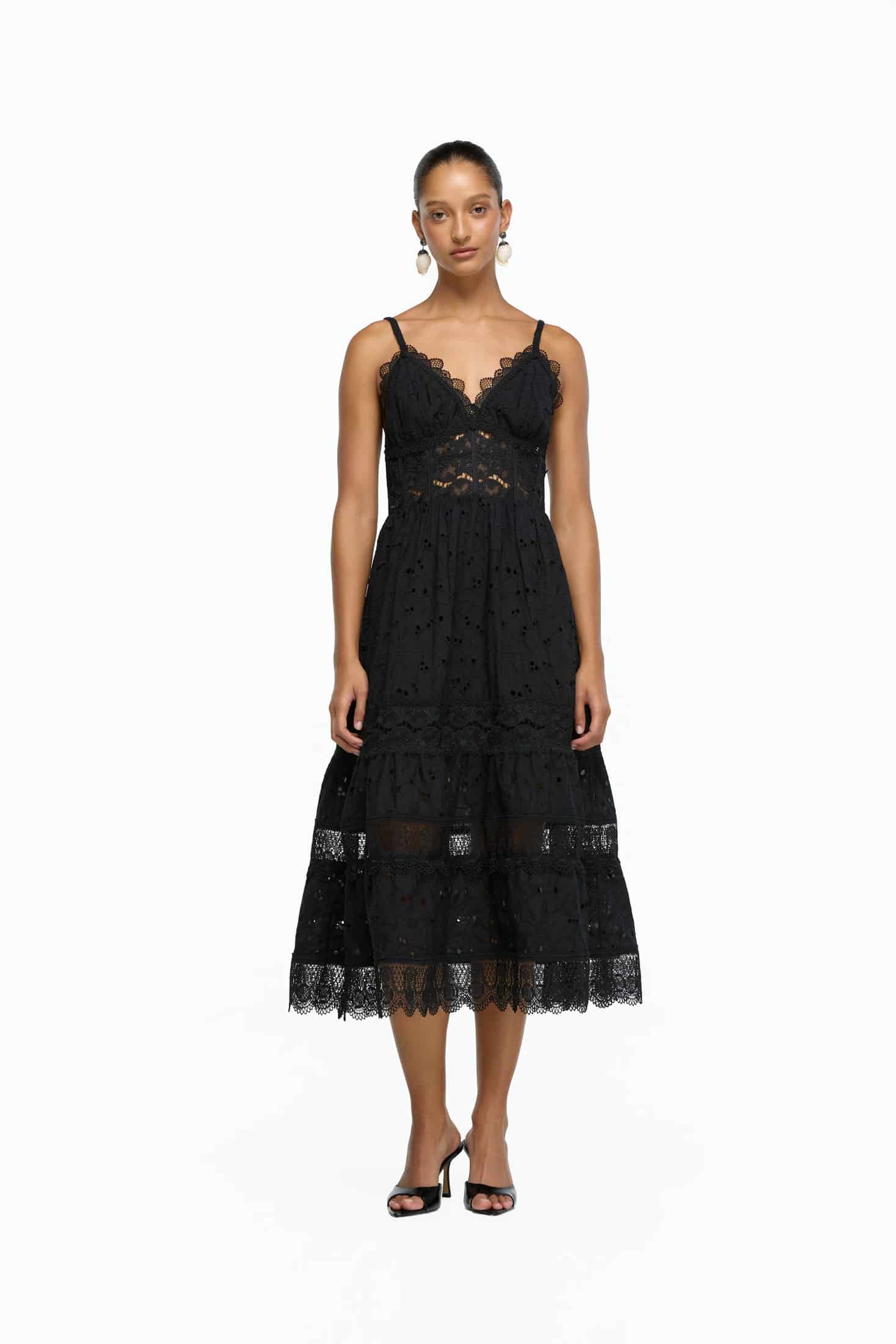PENELOPE MIDI DRESS BLACK - miniatura 1