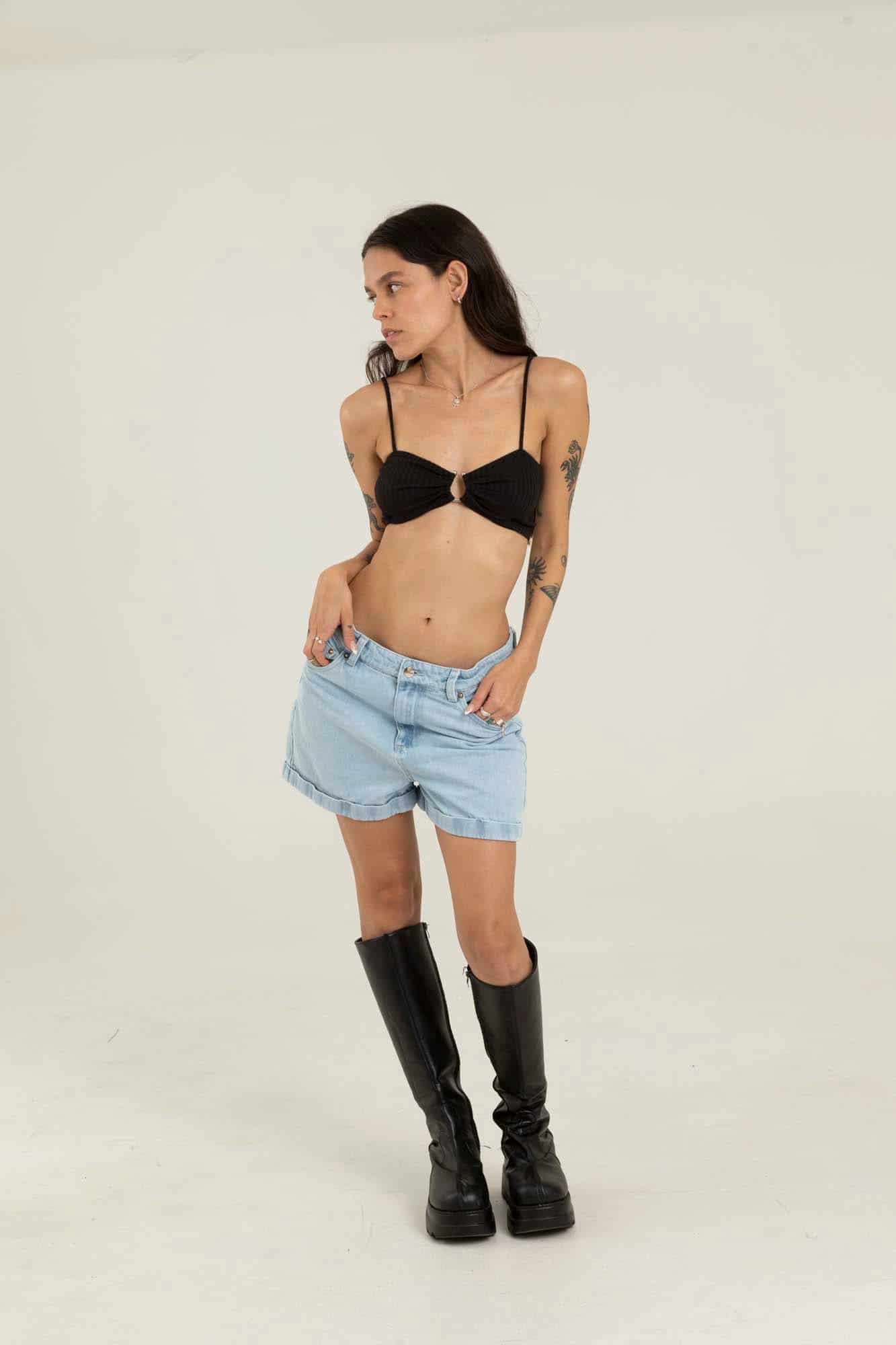 LIGHT WASH DENIM SHORT - miniatura 11