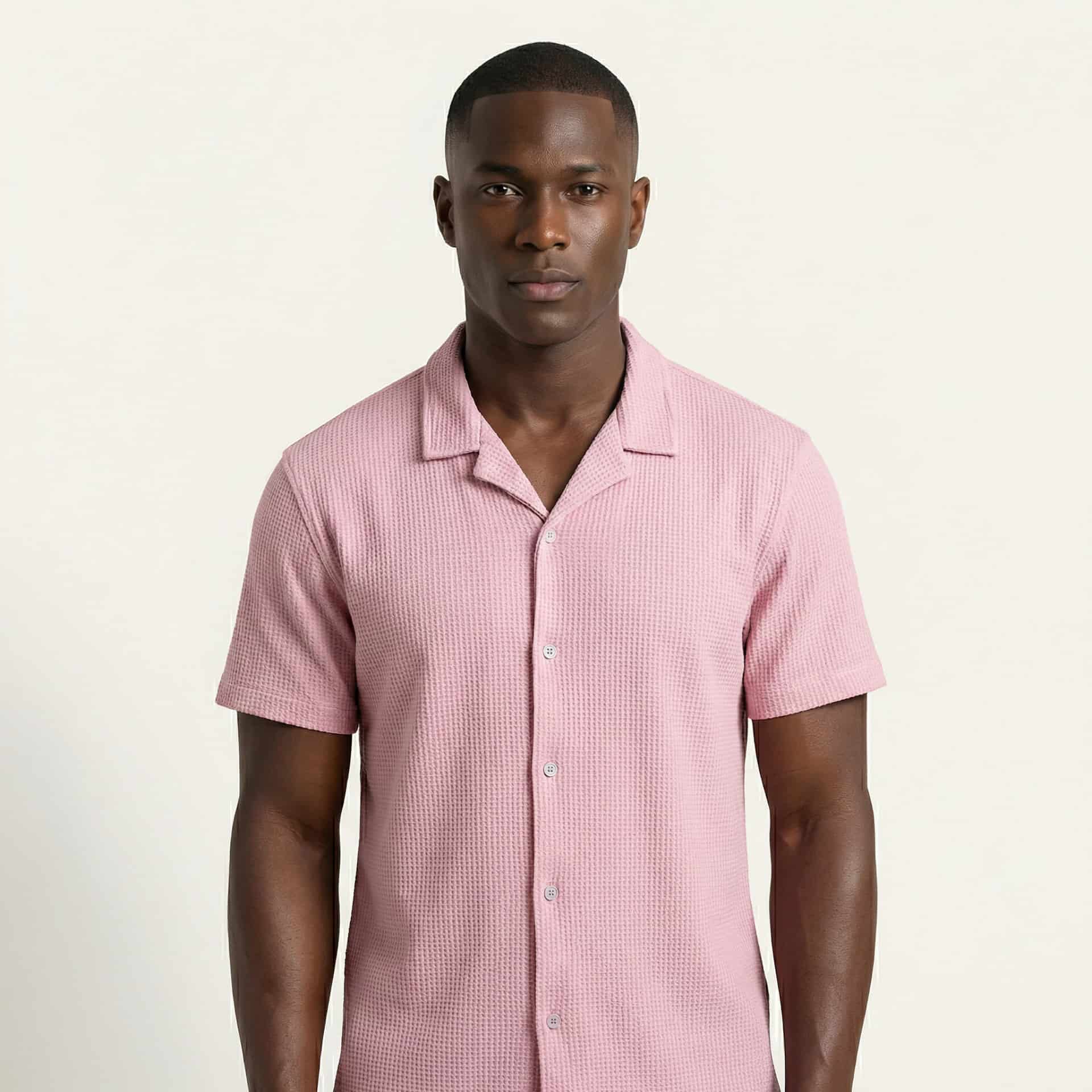 Camisa Texturizada Bowling Rosa C224 - miniatura 1