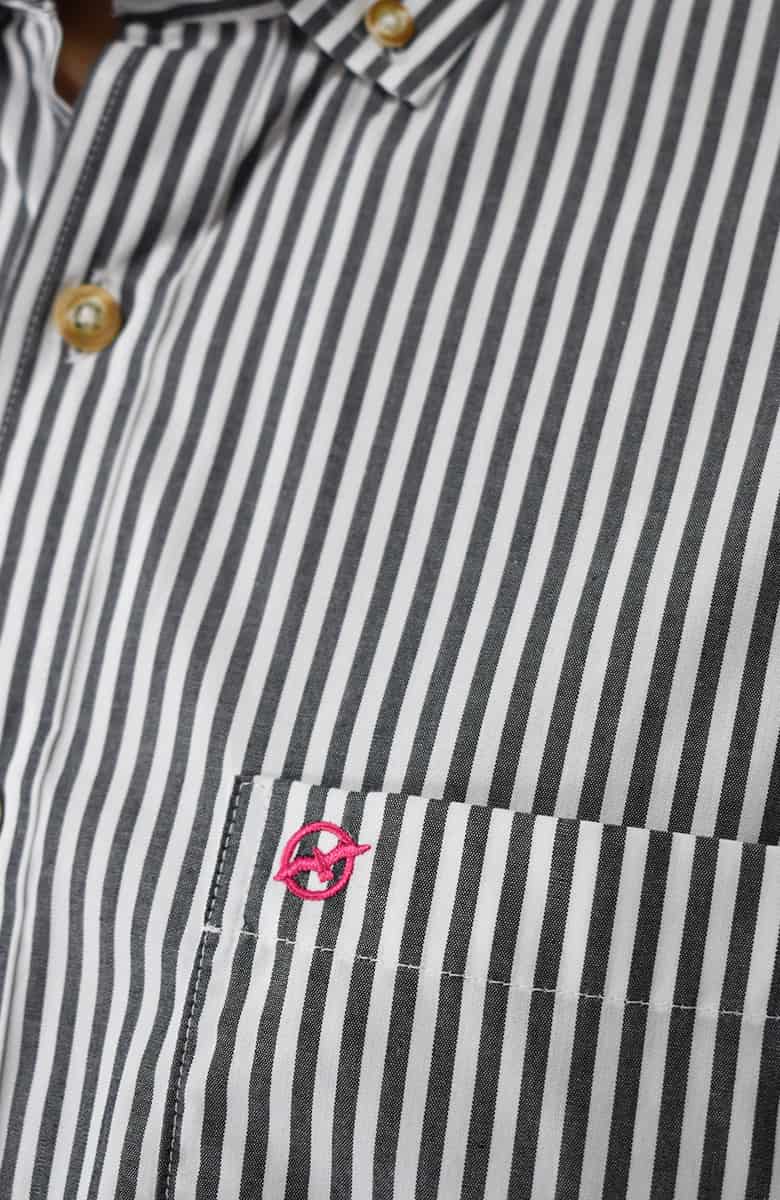 Camisa Manga larga a Rayas Negra para Hombre - miniatura 2