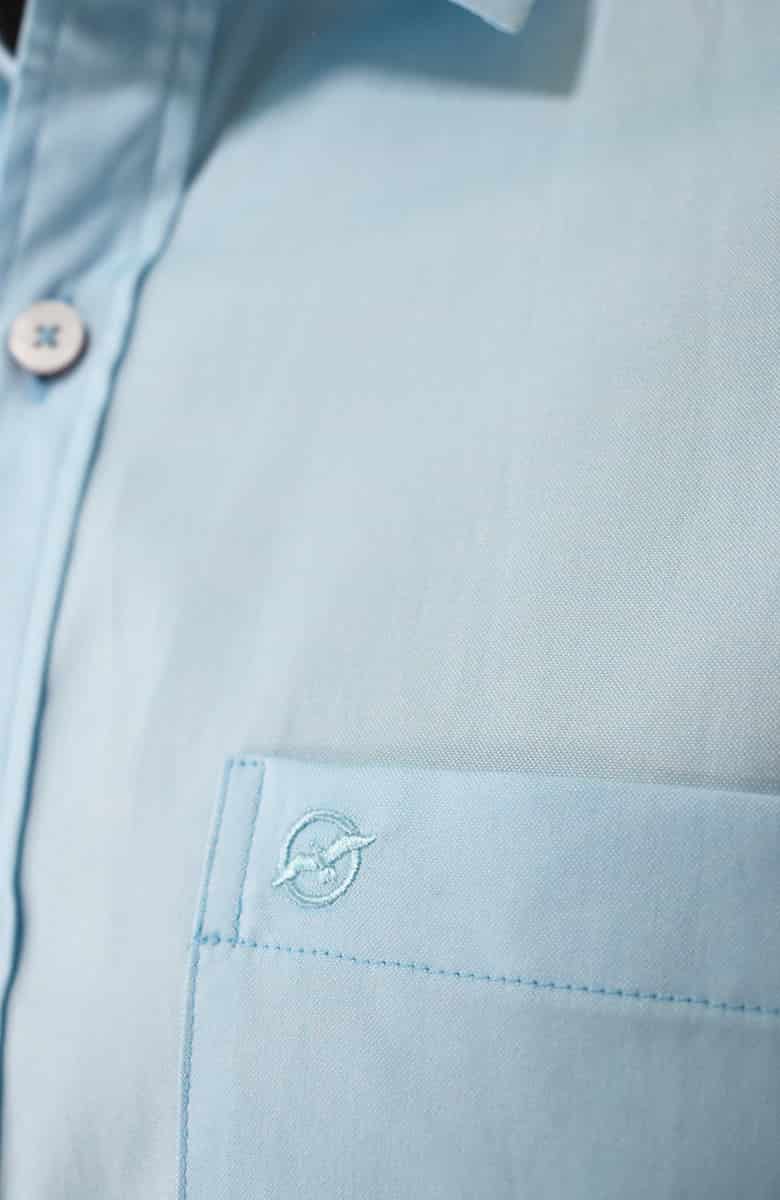 Camisa Manga larga Azul Claro Para Hombre - miniatura 2