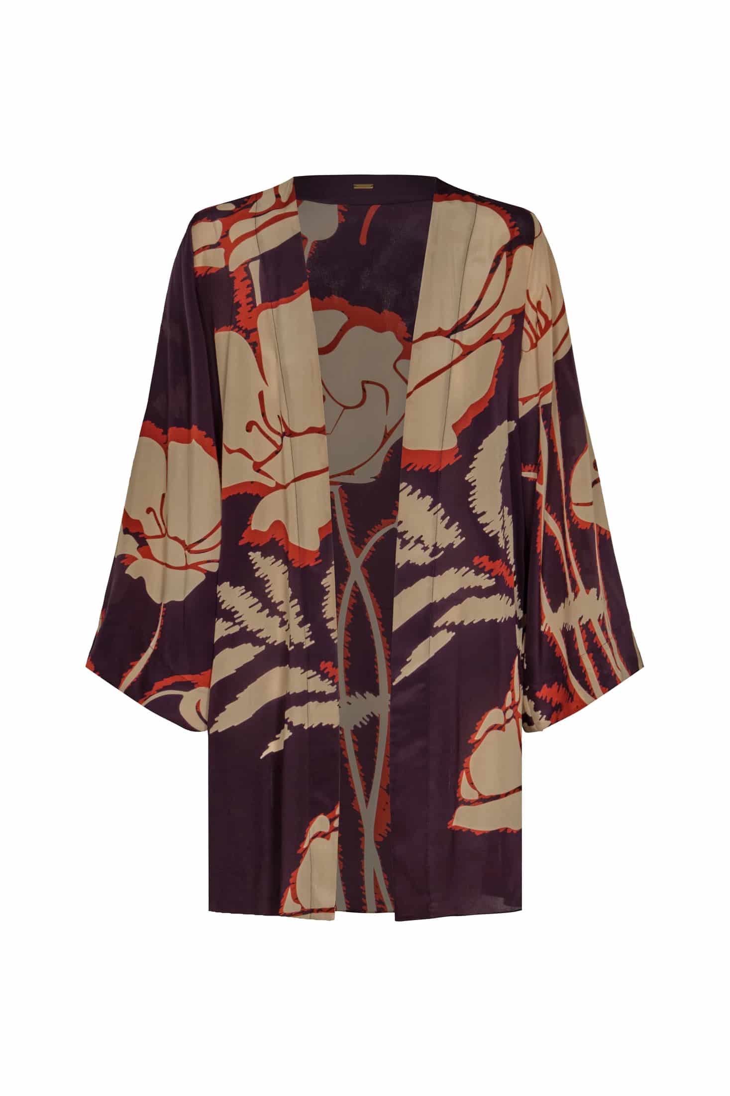 Joaquina Crepe Chine Mini Tunic / Purple Gladiolos - miniatura 4