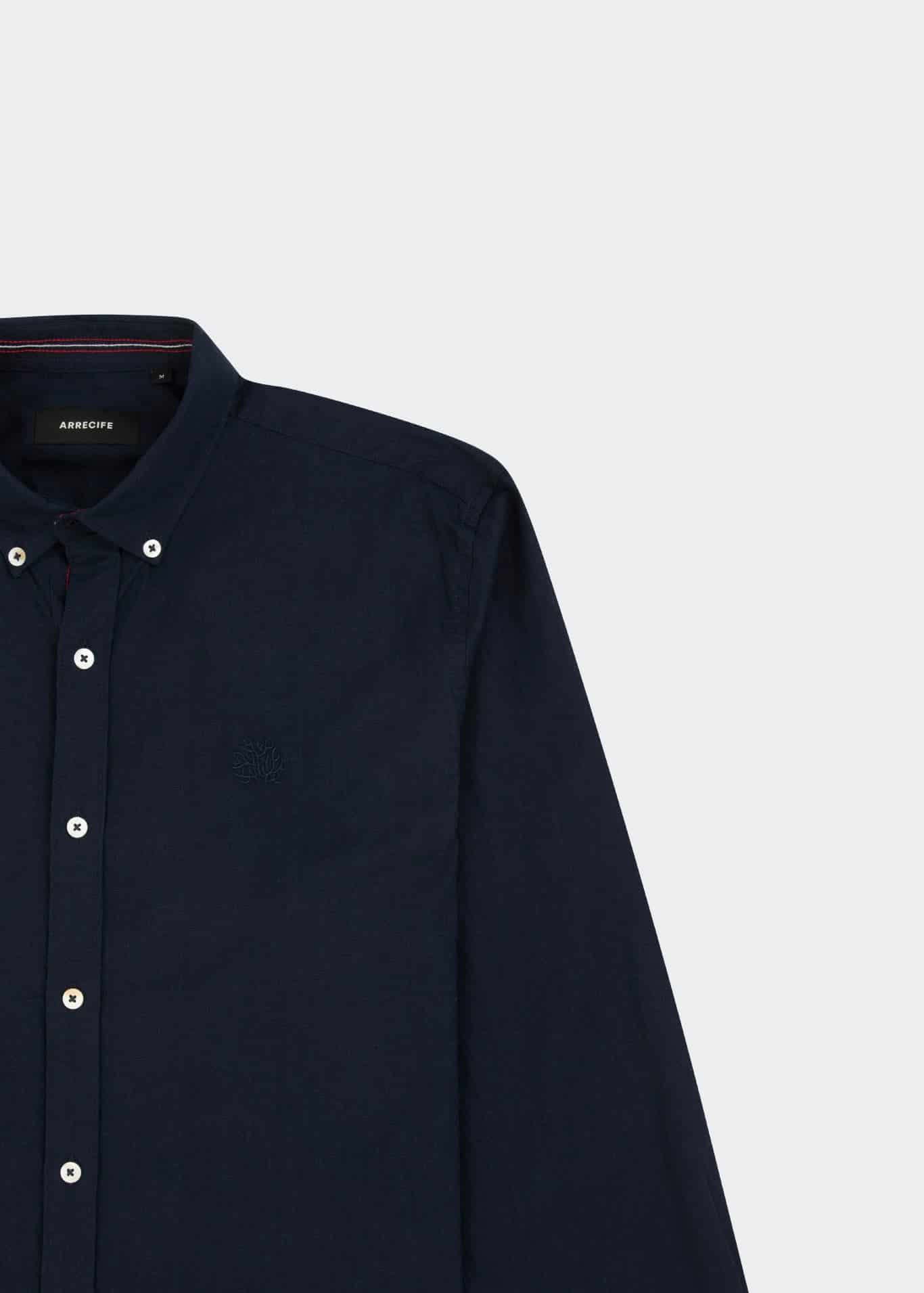 CAMISA LINO AZUL OSCURO - miniatura 2