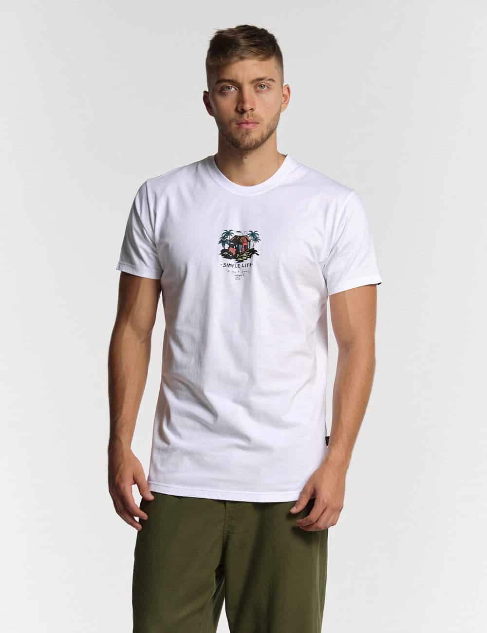 Camiseta regular fit  Simple life blanca - miniatura 4
