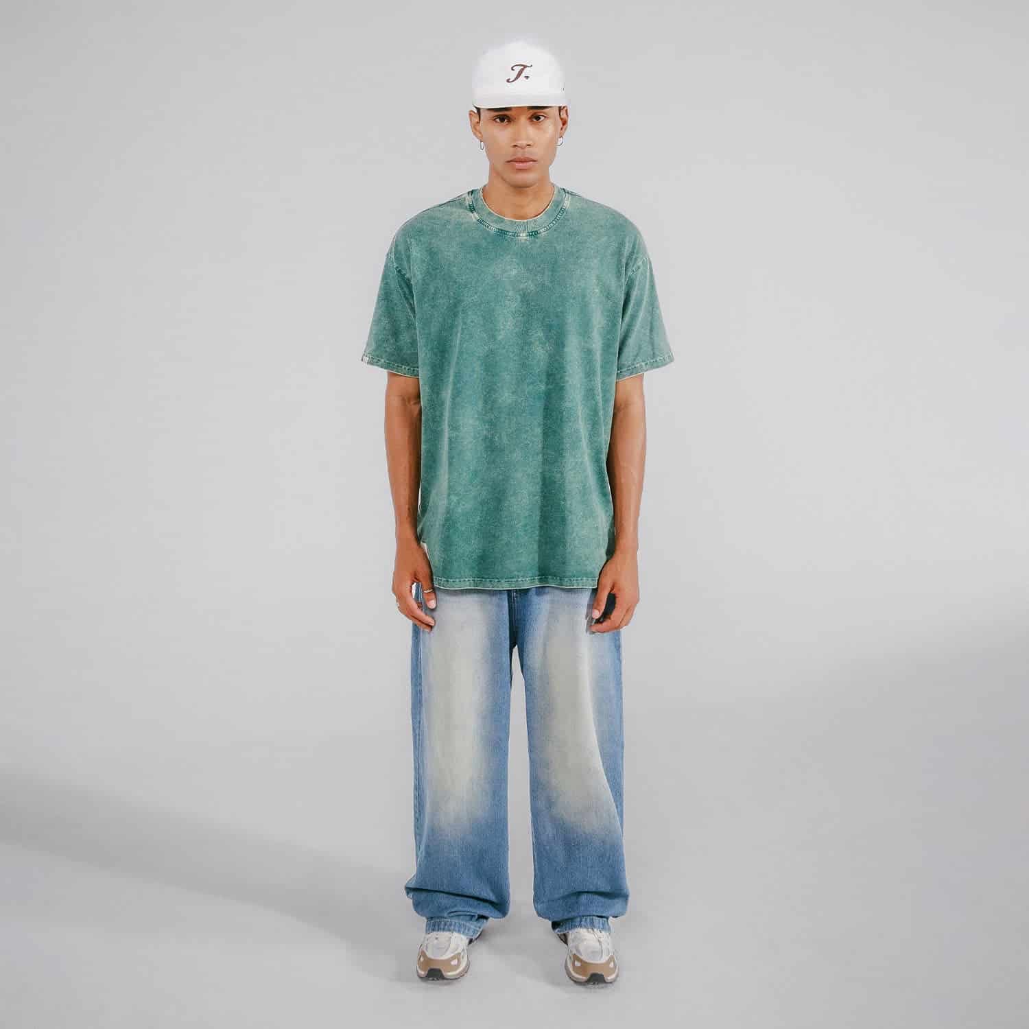Oversized Washed T- Shirt - Pine Green - miniatura 6