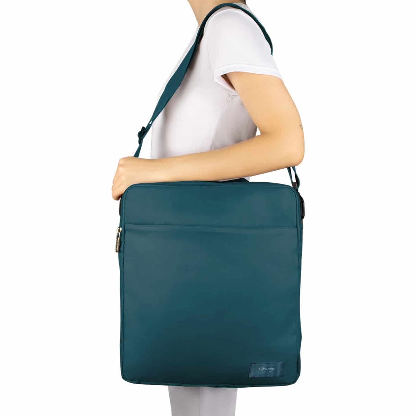 Bolso Manos Libres Convertible a Morral Citybags Light Azul - miniatura 3