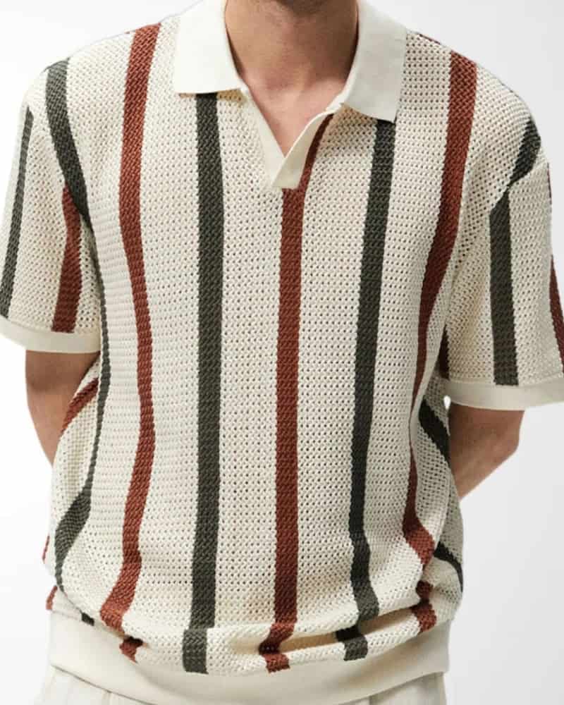 Resort Knit Stripe Polo - miniatura 2