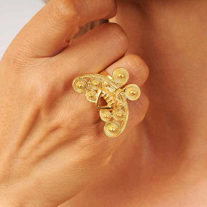 Anillo Nariguera Mariposa Tairona - miniatura 3