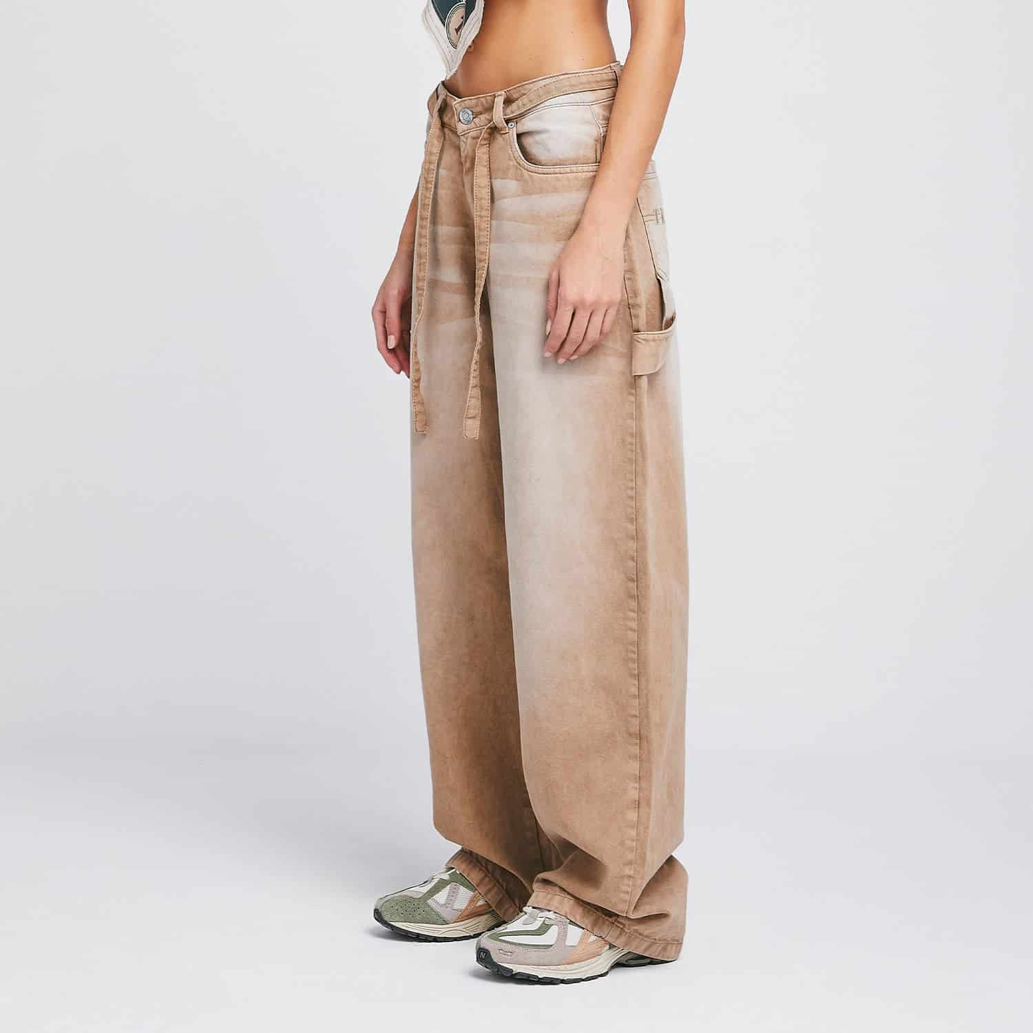 Dirty-Wash Mid-Rise Pants - Sand - miniatura 2