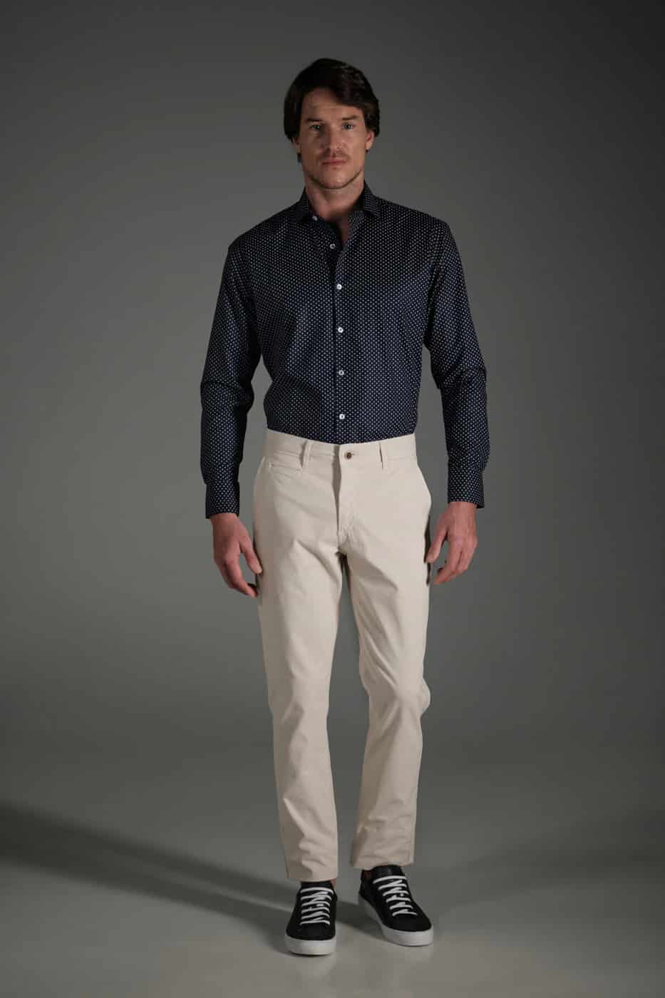 Camisa Classic Algodón Azul Oscuro Mini Print - miniatura 2