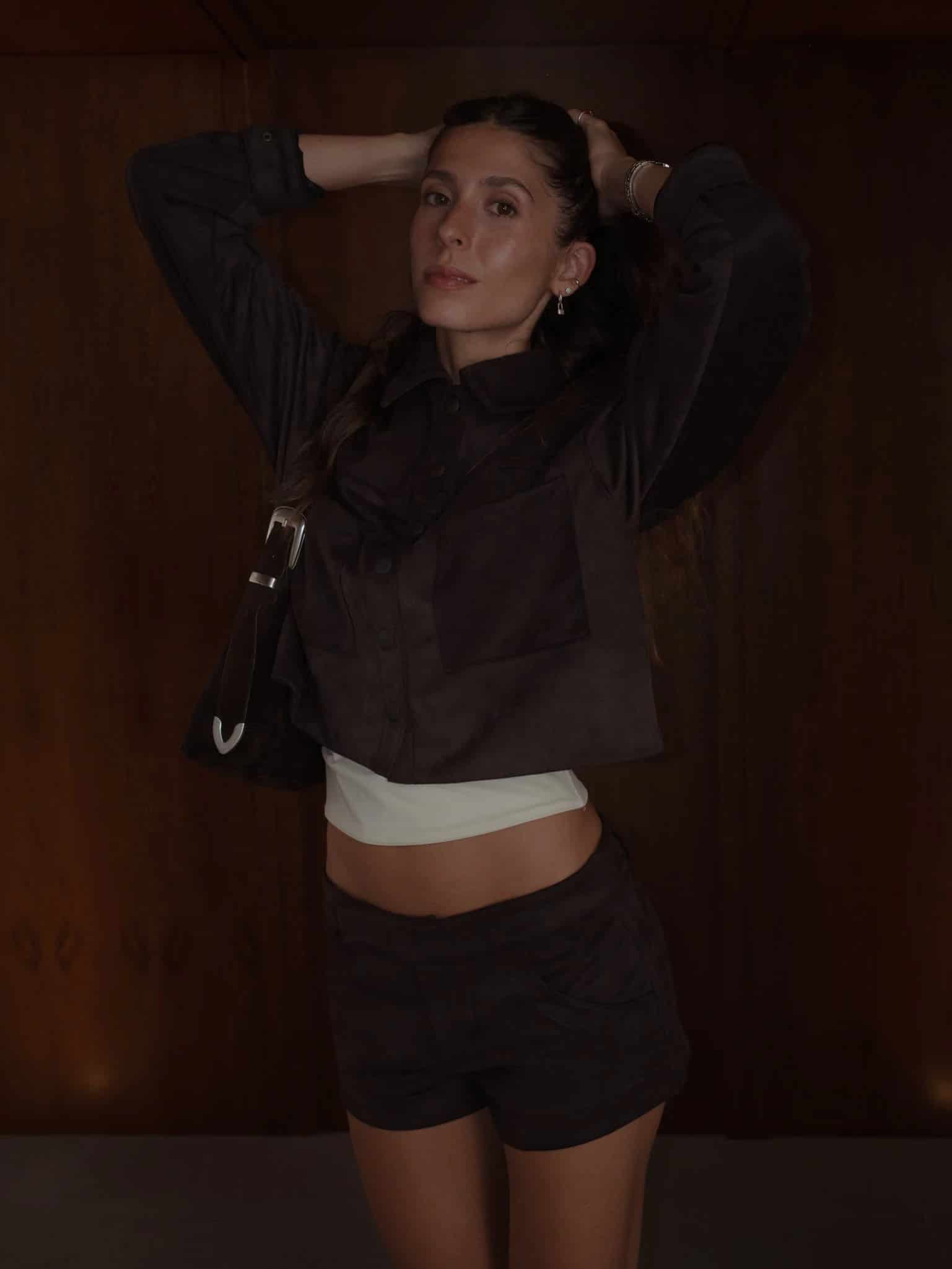 SUEDE BOXY JACKET - ESPRESSO - miniatura 4