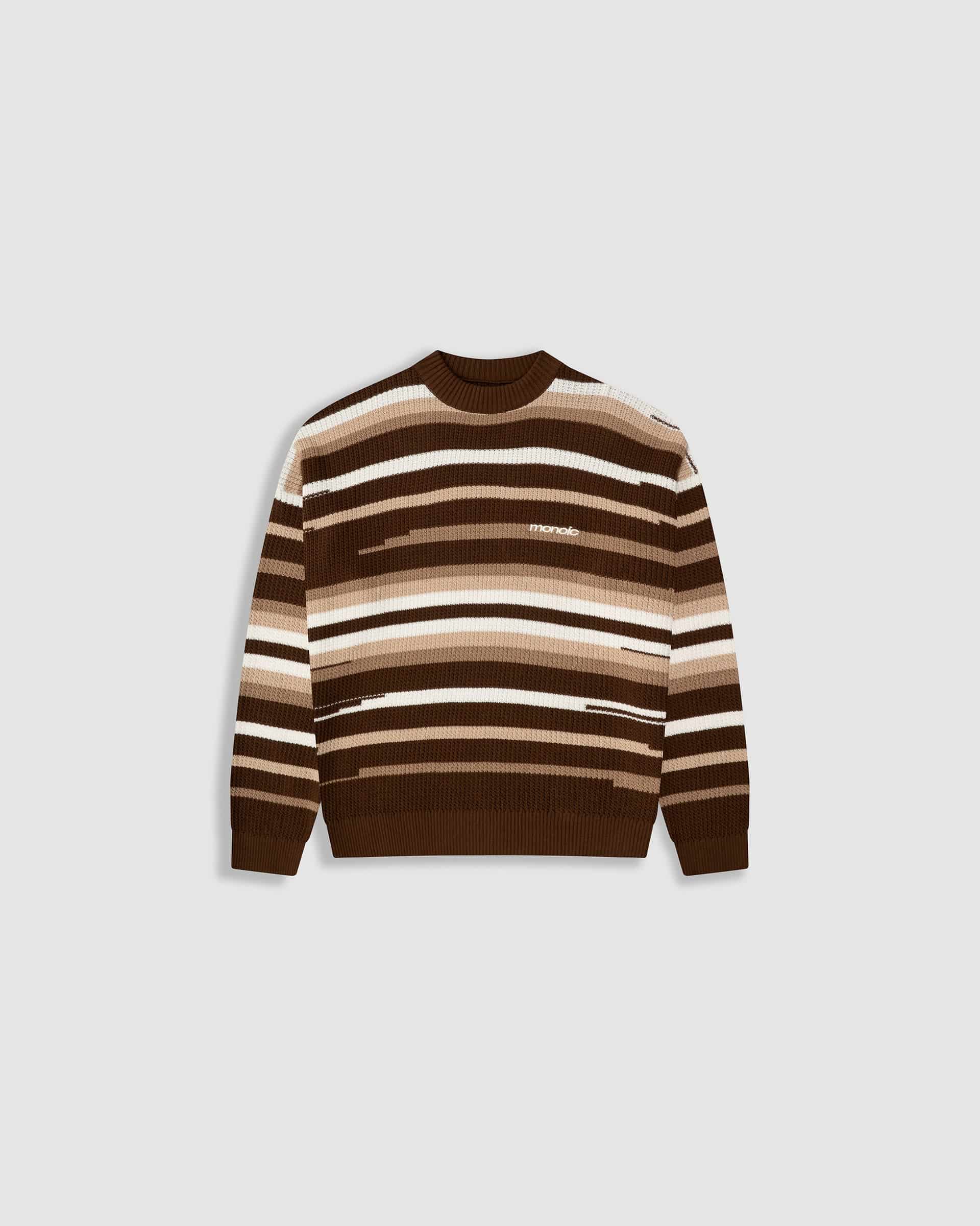 Striped Knitwear Sweater – Café, Crema y Beige - miniatura 1