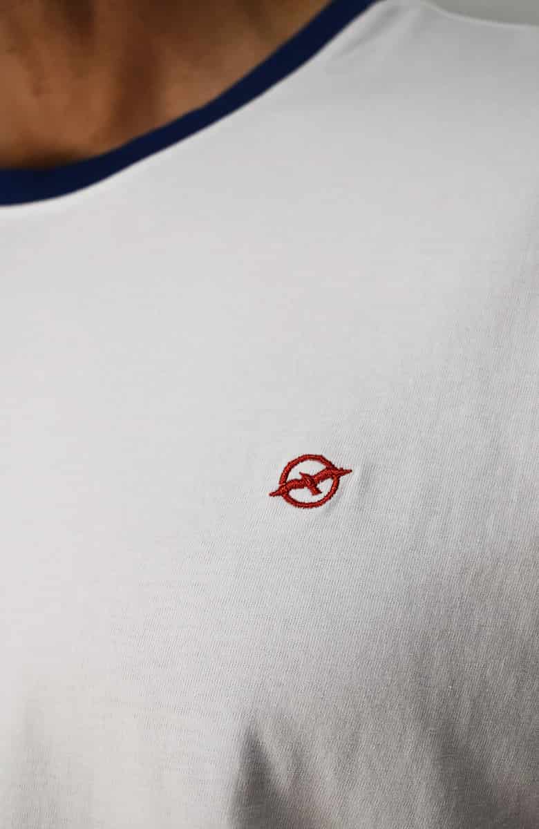Camiseta cuello en contraste Blanco Para Hombre - miniatura 2