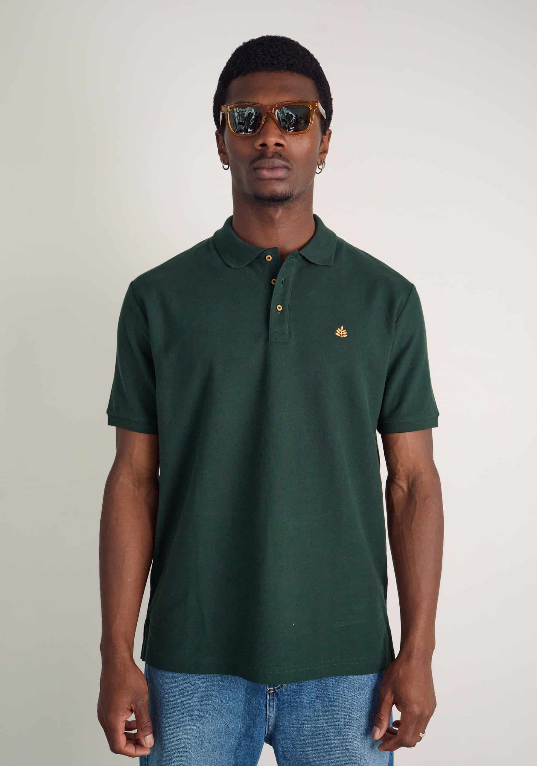 Camiseta Polo H Unicolor L-Nar Verde Osc - miniatura 4