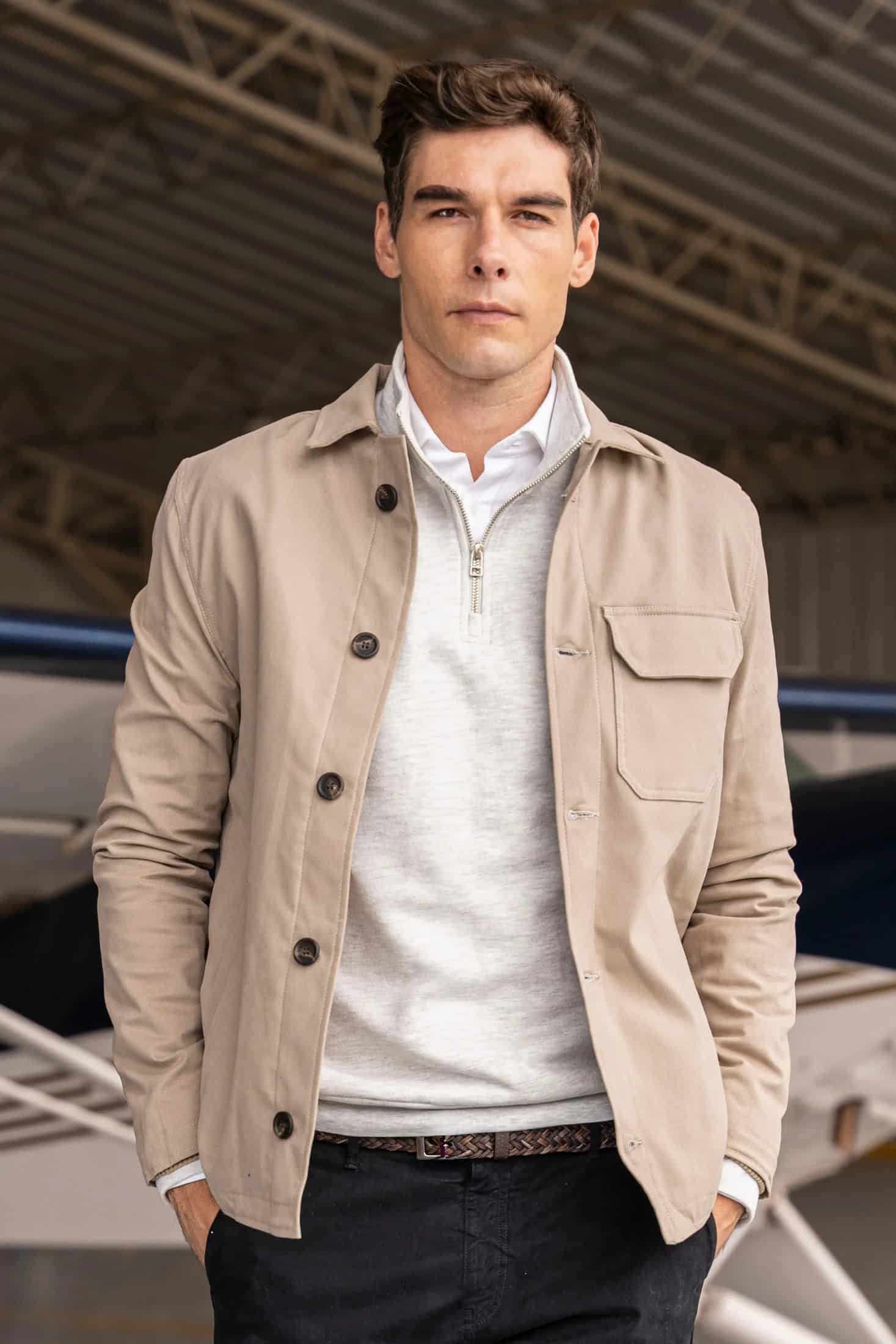 Suéter Halfzip Premium Hombre Arena - miniatura 3