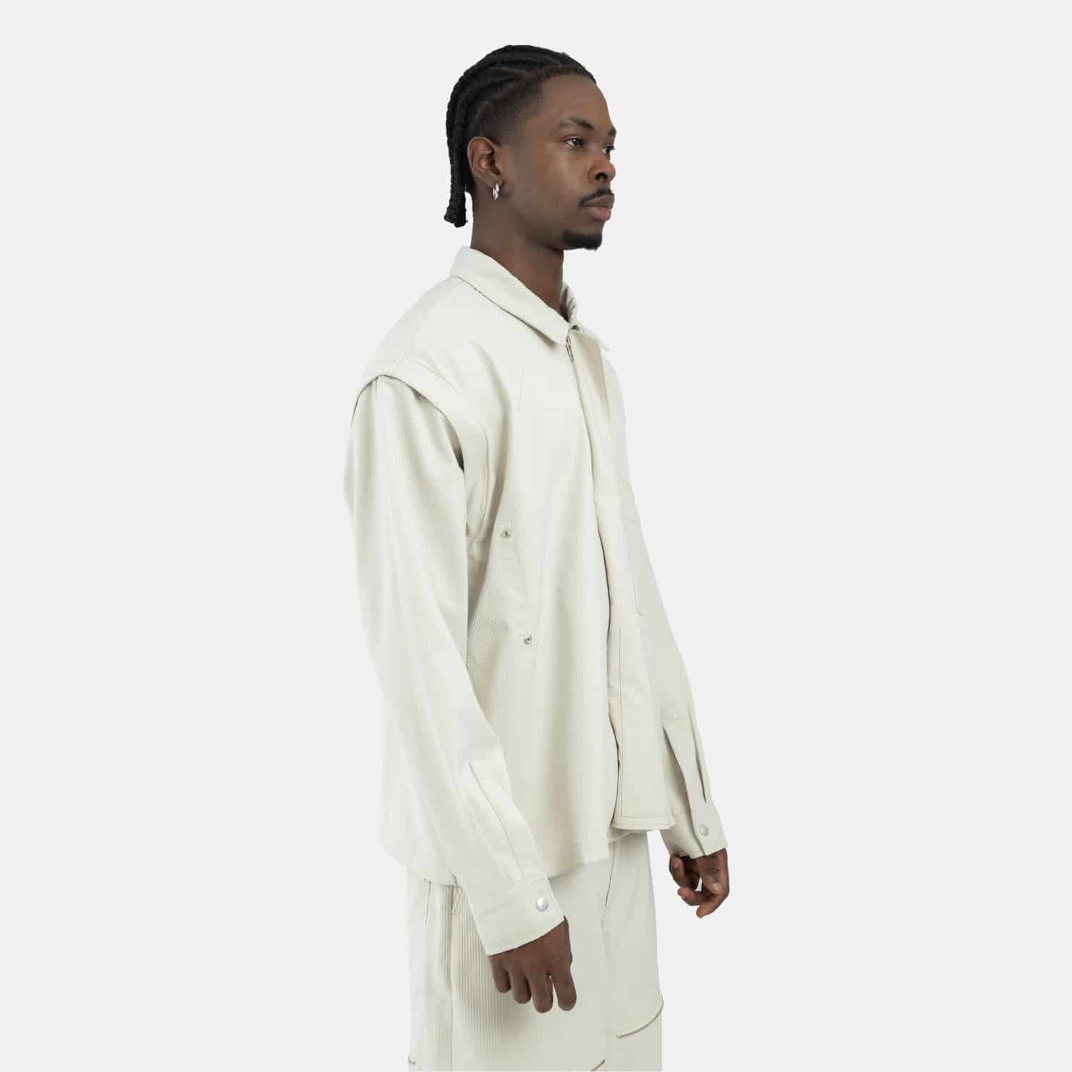 Convertible Utility Jacket Beige - miniatura 4