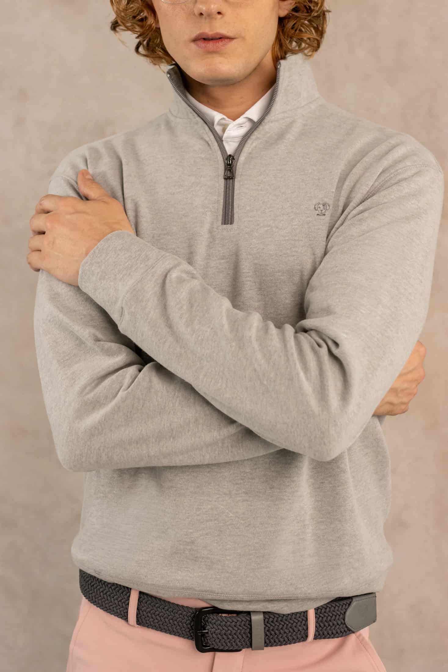 Halfzip Antimancha Gris Jaspe - miniatura 4