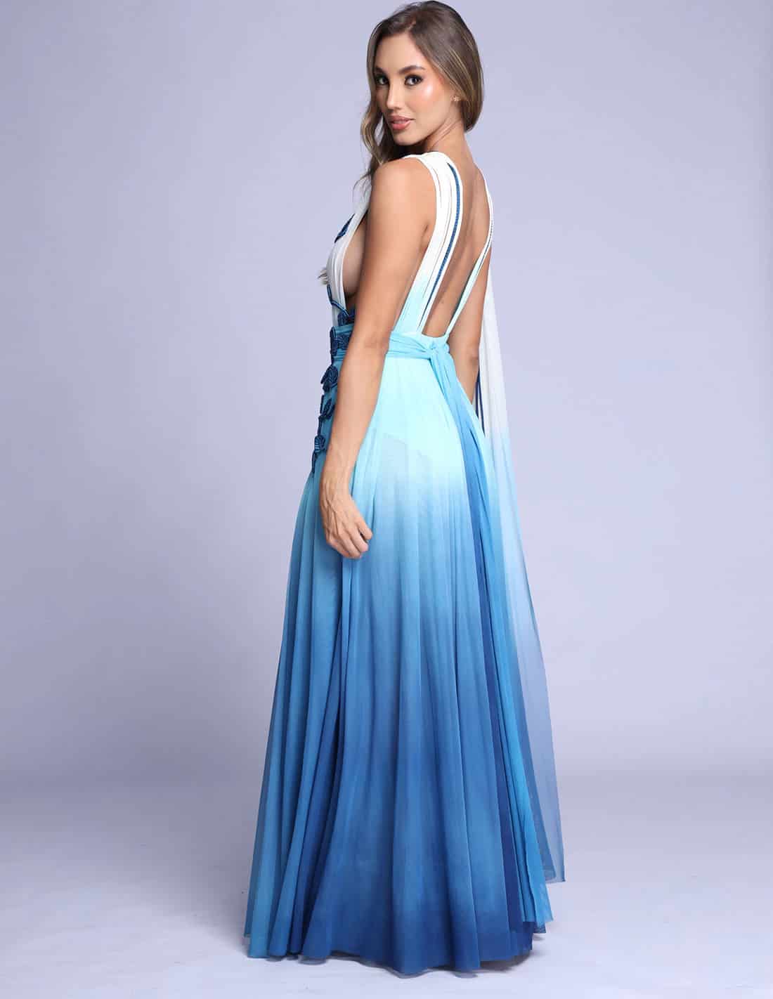 Vestido Copernico Faded Ivory + Blue - miniatura 2