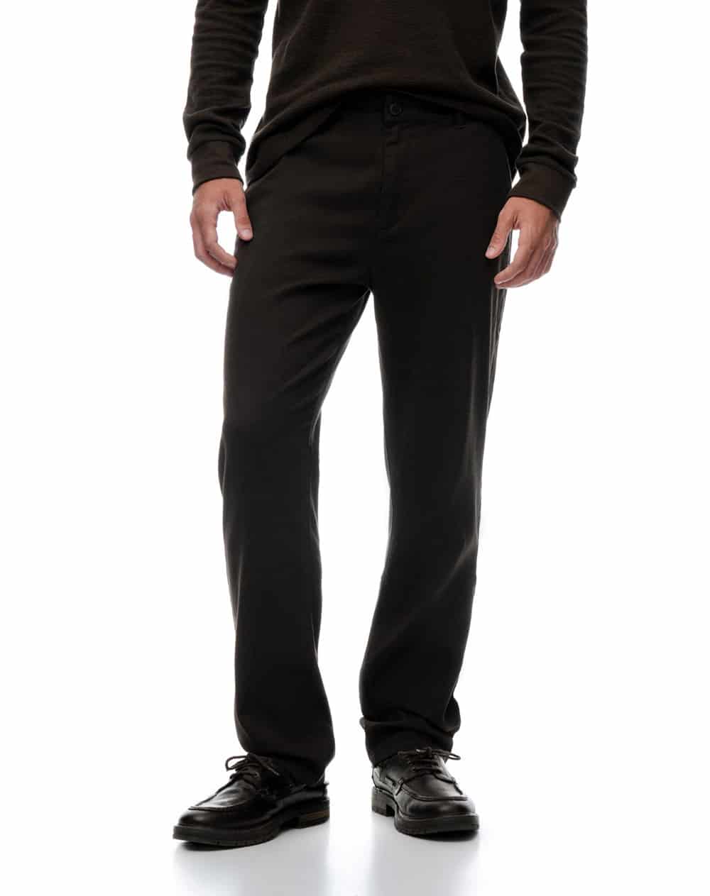 Pantalón slim tiro medio café hombre - miniatura 2