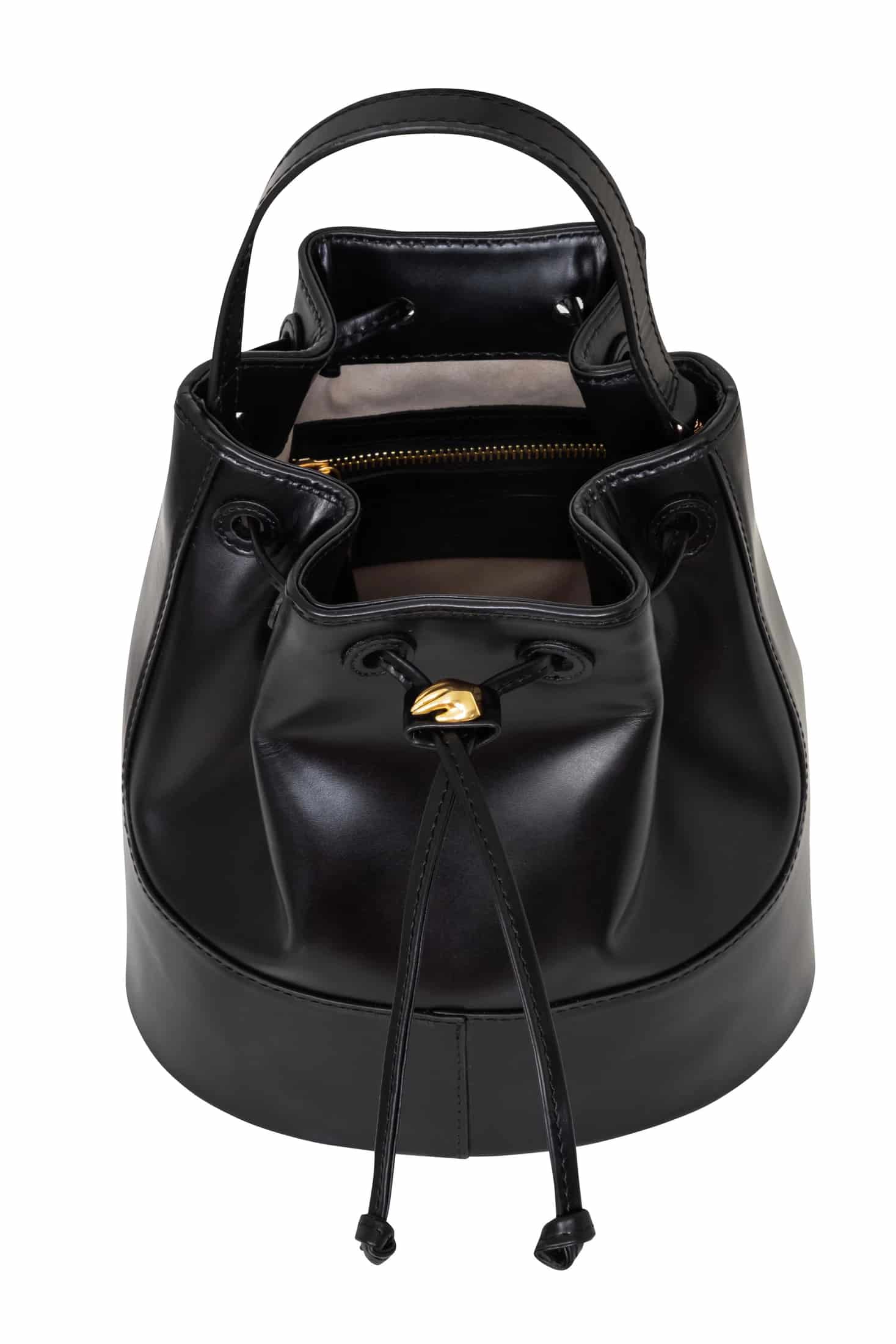 Bucket Black Leather Bag - miniatura 2