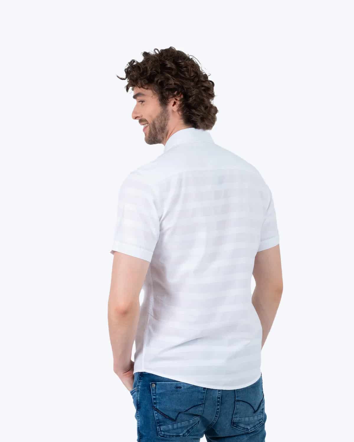 Camisa blanca manga corta para hombre - miniatura 44