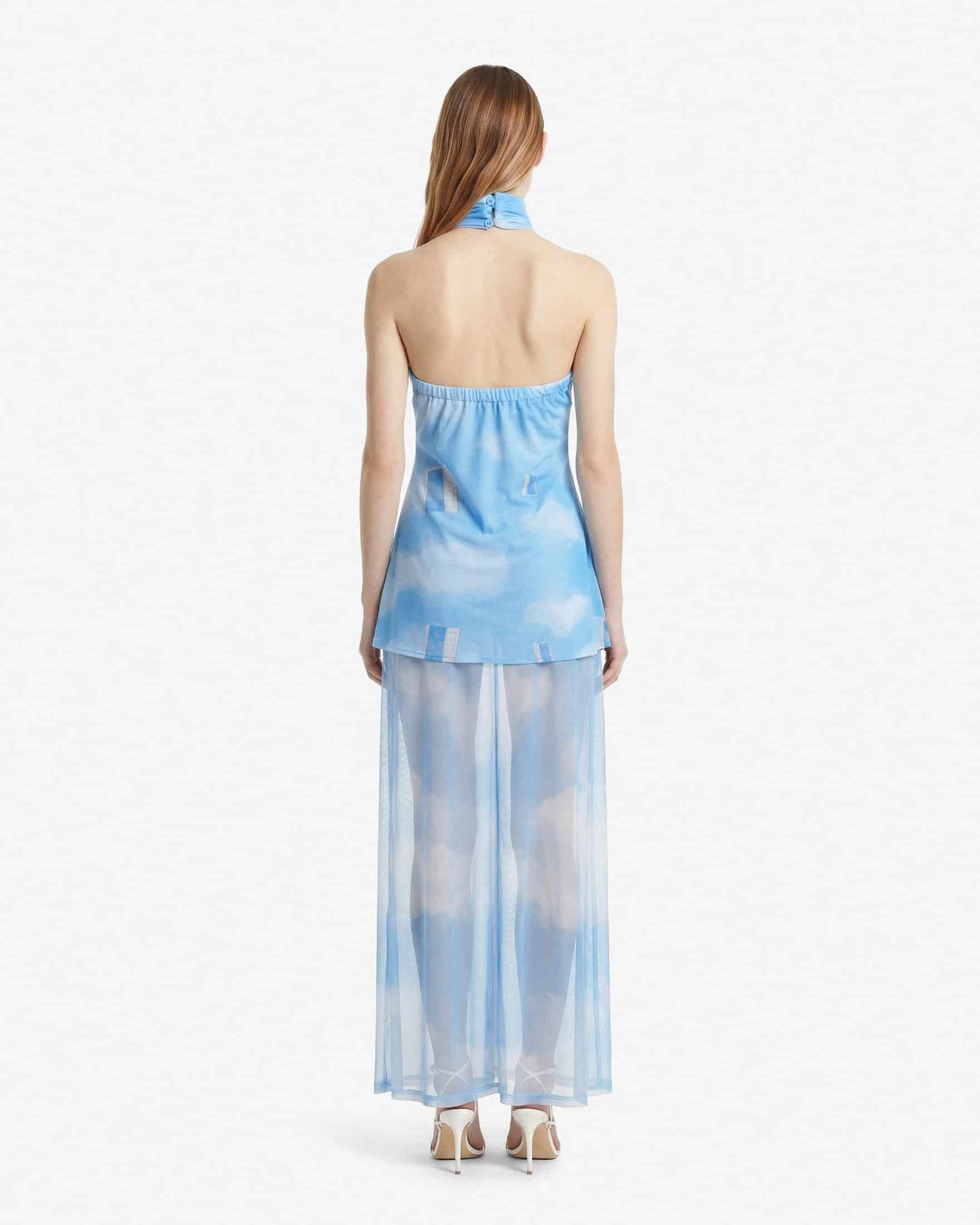 Halter Mesh Maxi Dress - Sky - miniatura 3
