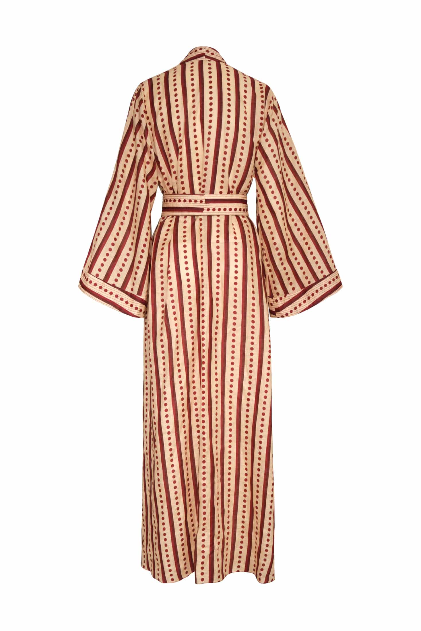 Rafaela Linen Kaftan / Red Stripes - miniatura 4
