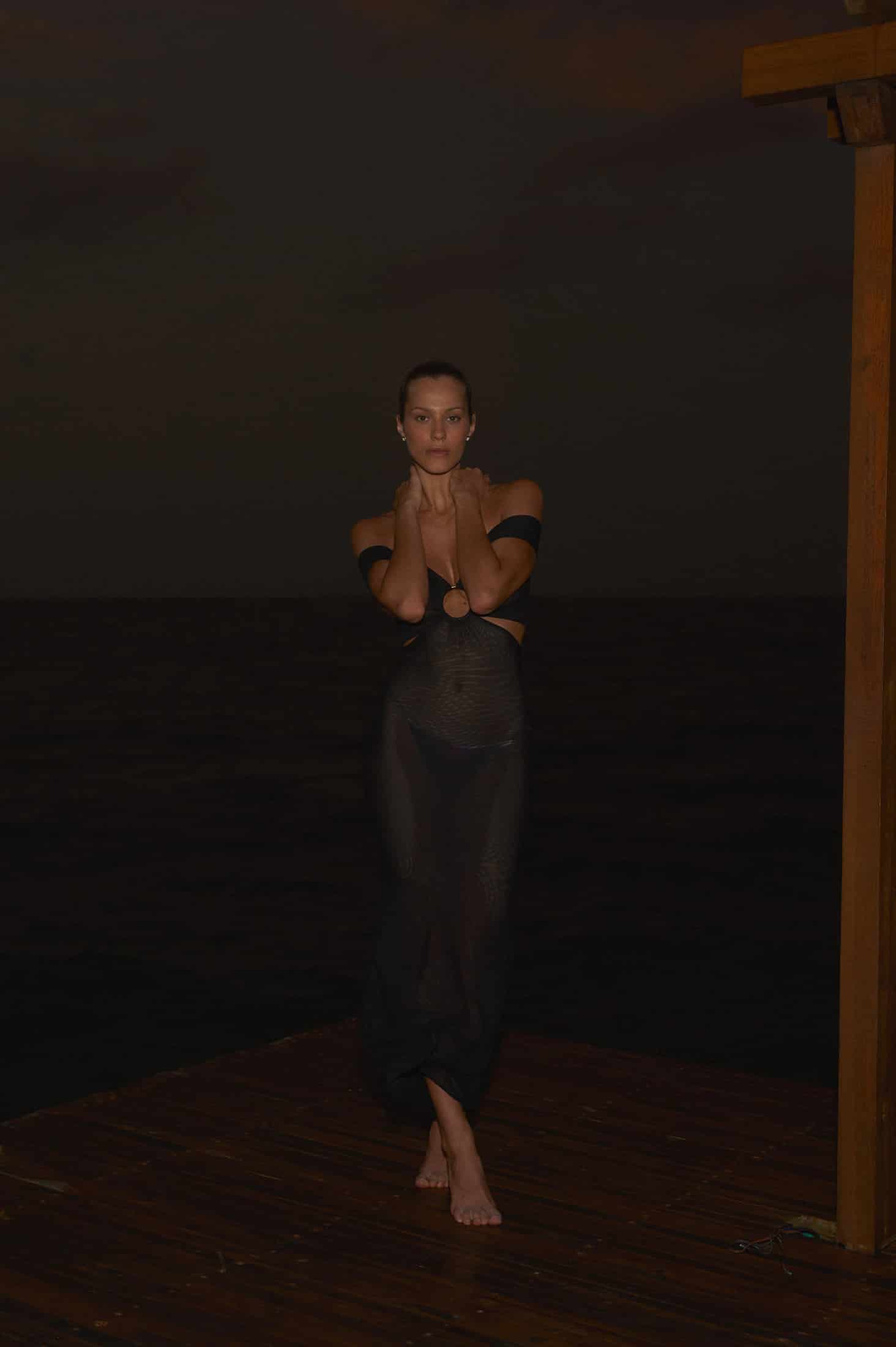 BLACK AMAIA LONG DRESS - miniatura 5