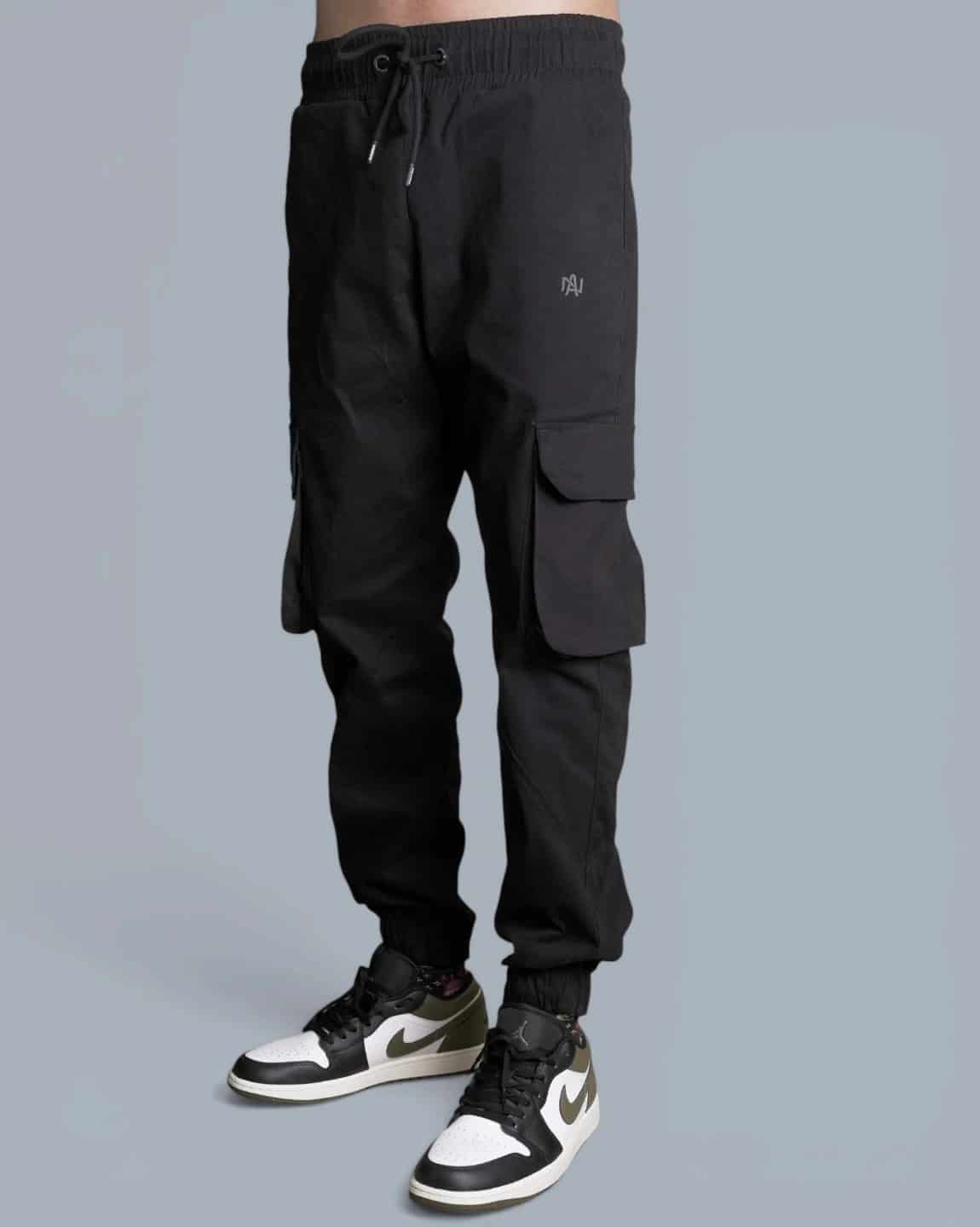 PANTALON CARGO NEGRO HOMBRE - miniatura 2