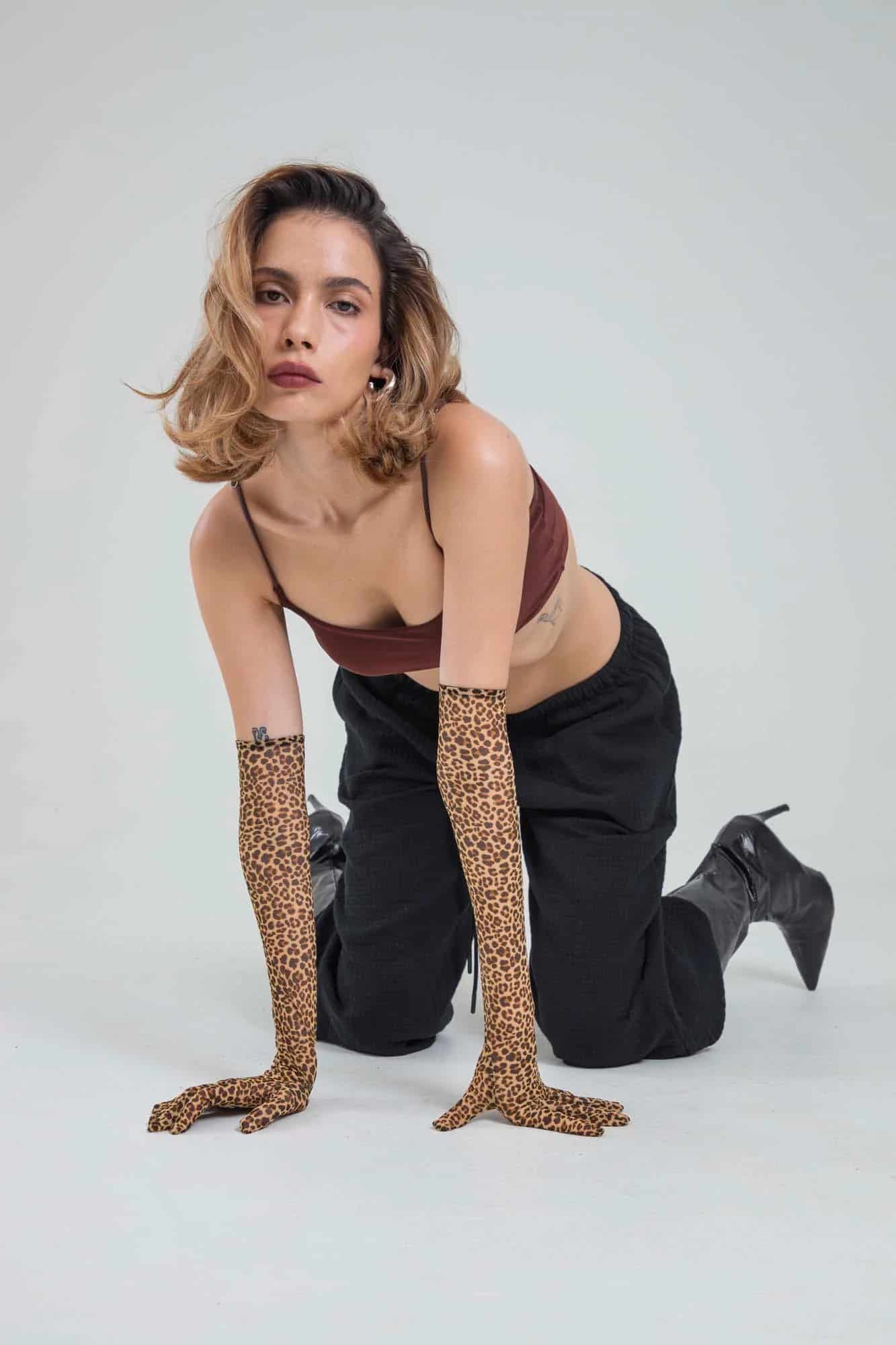 LEOPARD MESH GLOVES - miniatura 11