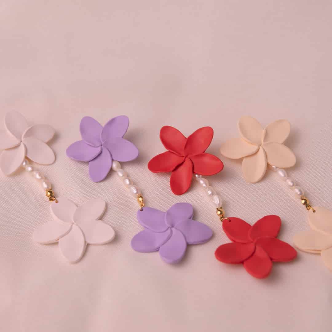 Aretes Flor de Primavera perlas - miniatura 2