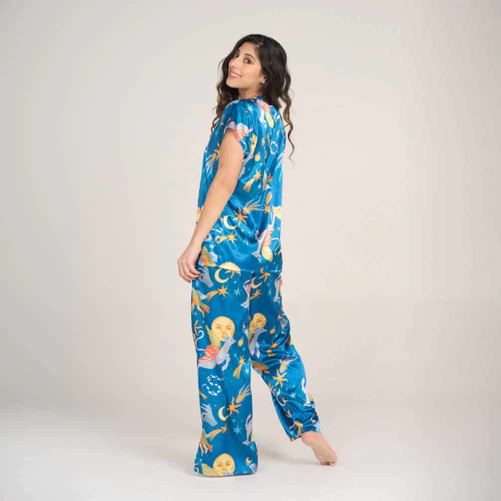 Pantalón Palazzo  Satin Estampado Alebrijes. - miniatura 2