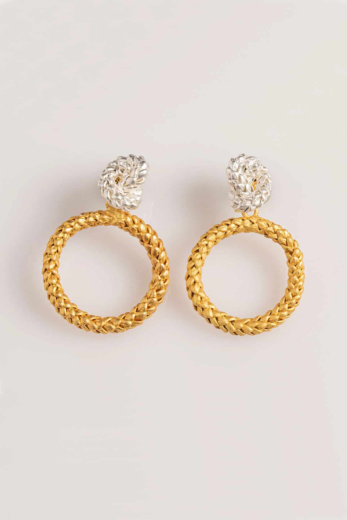 NORFOLK KNOT AND CIRCLE EARRINGS BICOLOR - miniatura 1