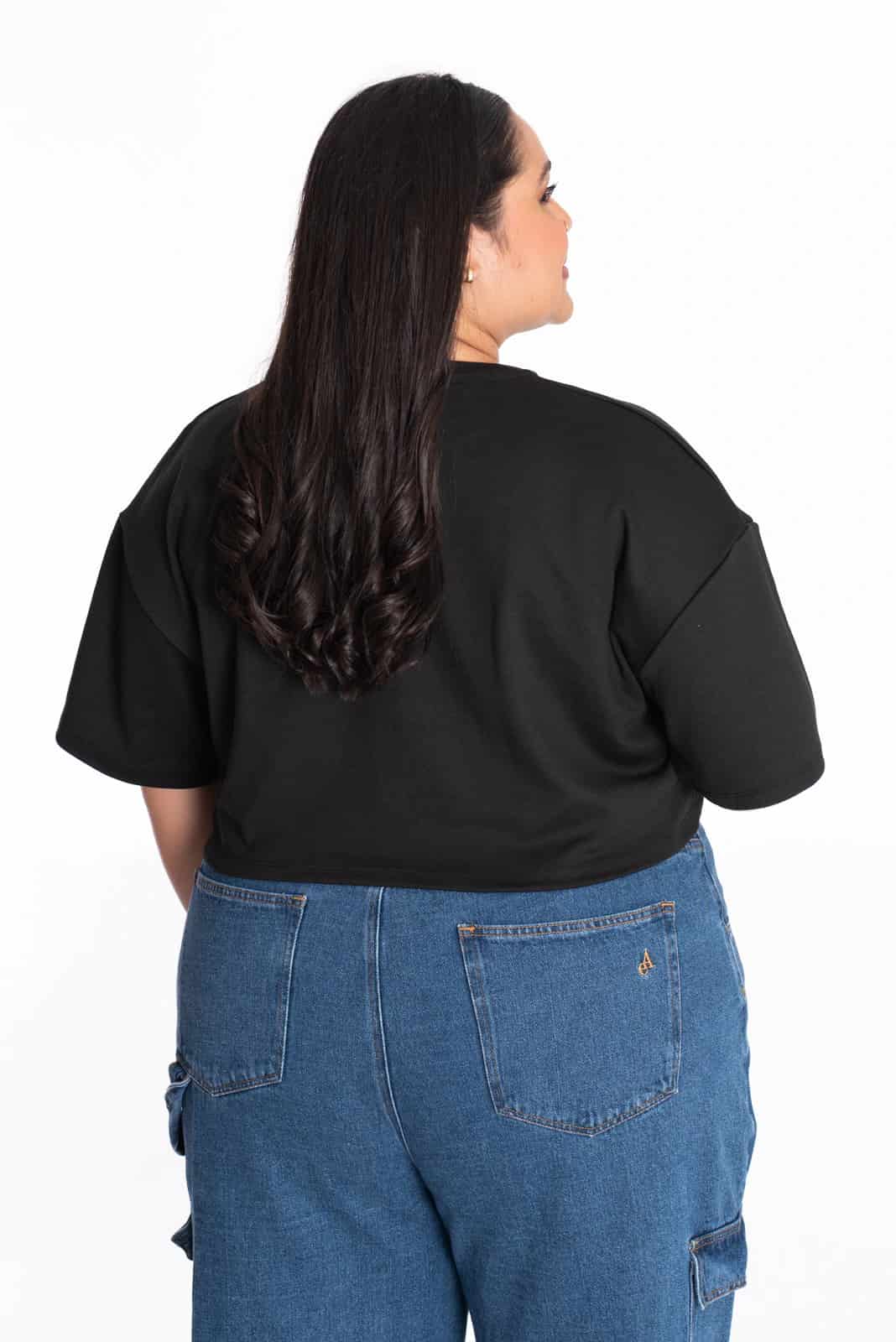 Crop Top Oversize Negro - miniatura 6