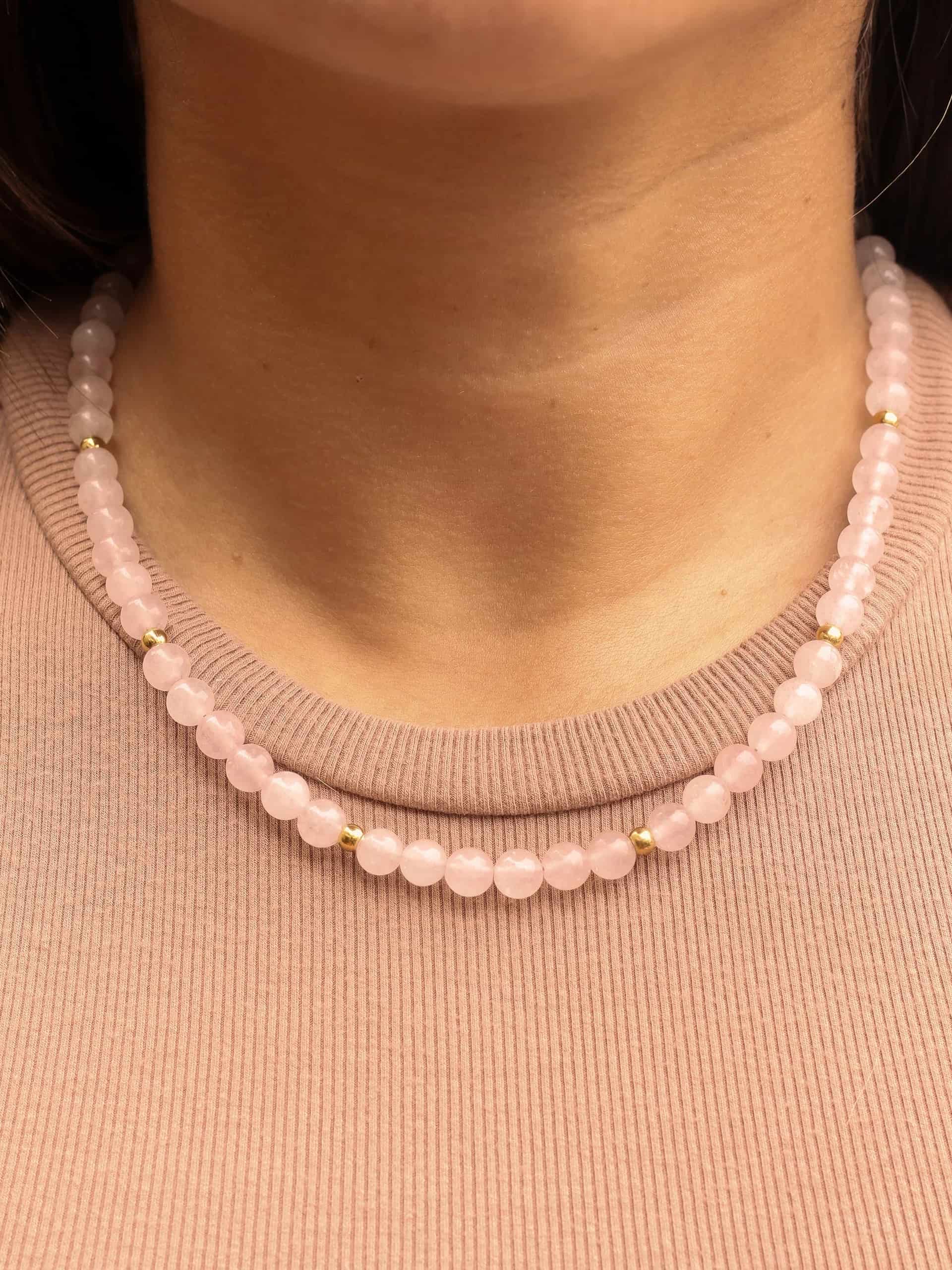 Choker Cuarzo Rosa 6mm - miniatura 1