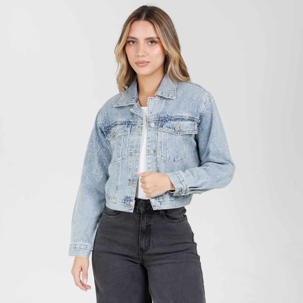 Chaqueta Denim brillos GY4032 - miniatura 1