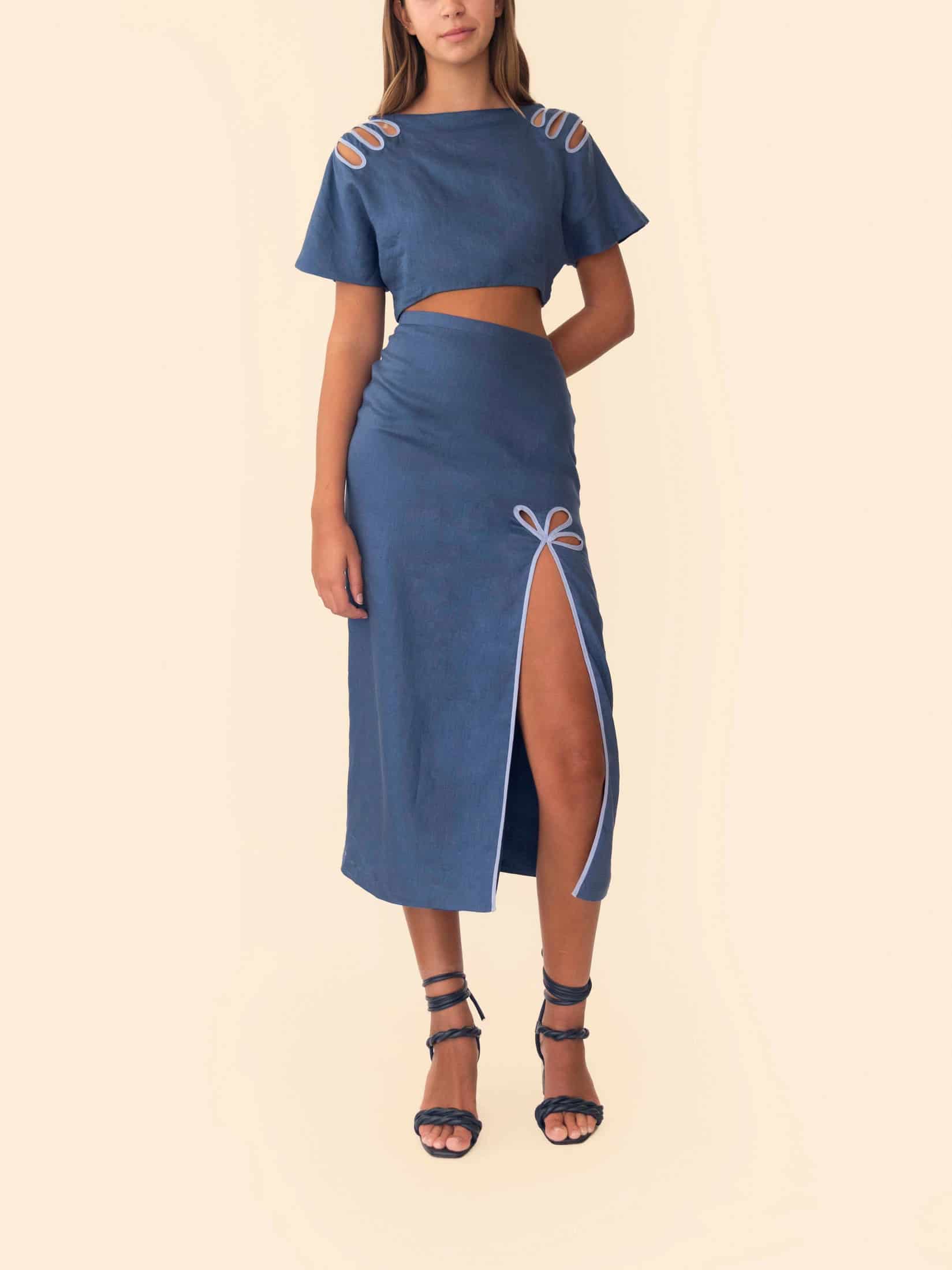 AYLA SKIRT NAUTIC BLUE - miniatura 2
