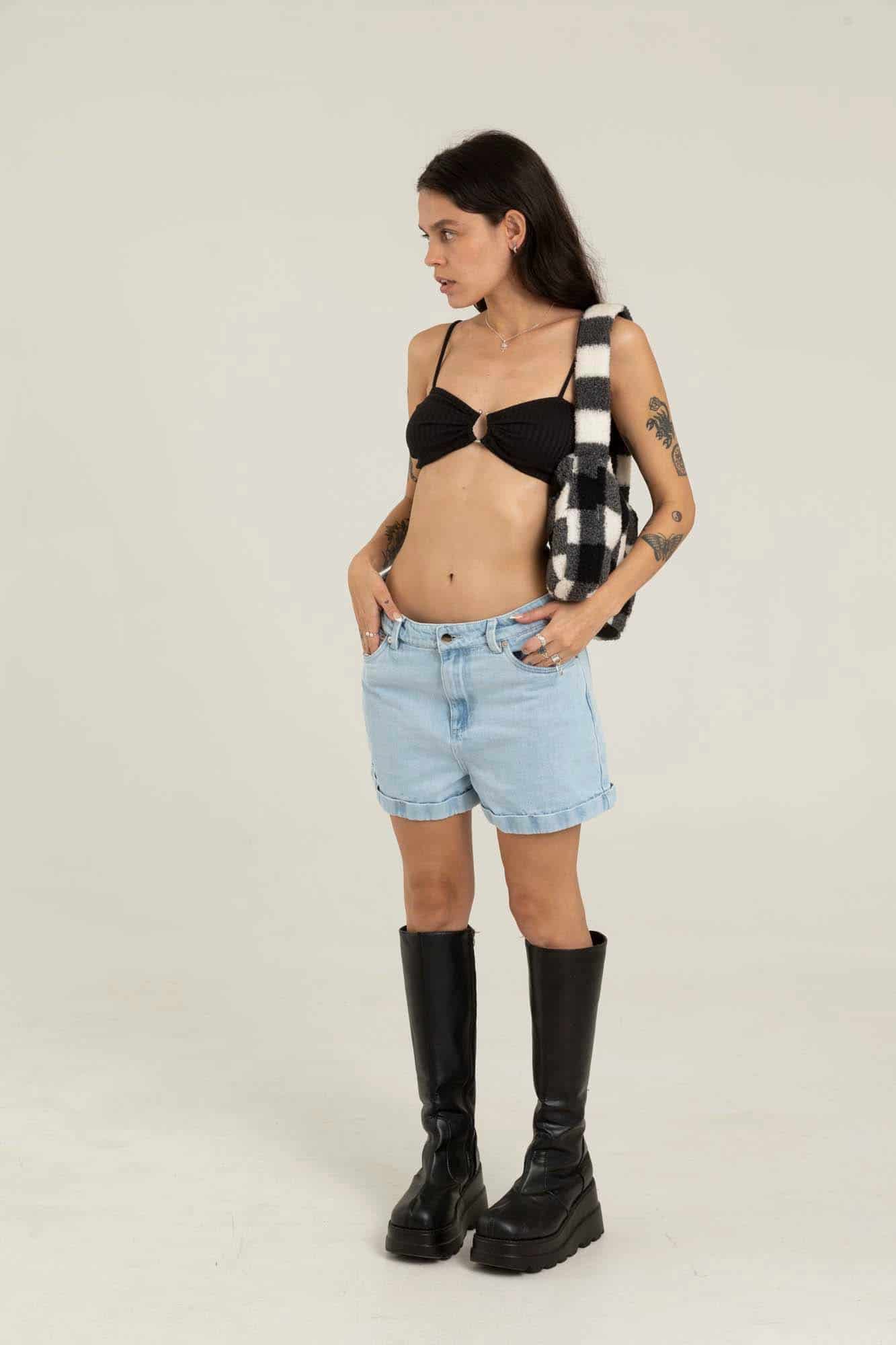 LIGHT WASH DENIM SHORT - miniatura 12