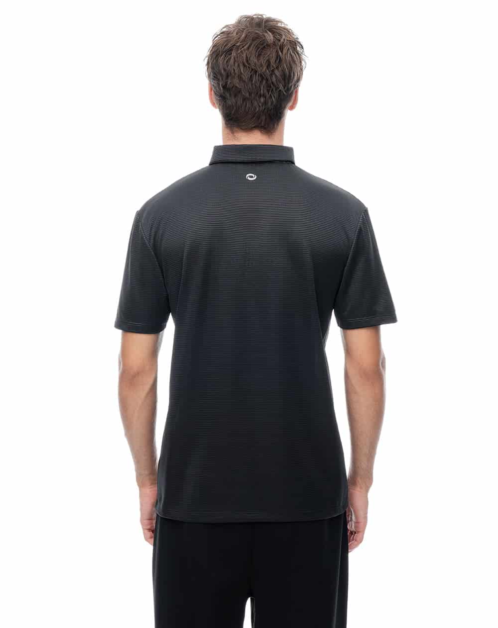 Polo deportiva secado rápido negro hombre - miniatura 2