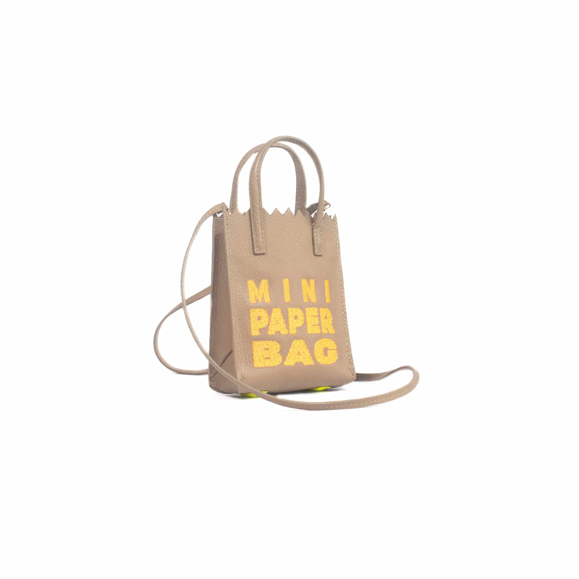 Mini Paper Bag - Cocoa x Neon Orange - miniatura 2