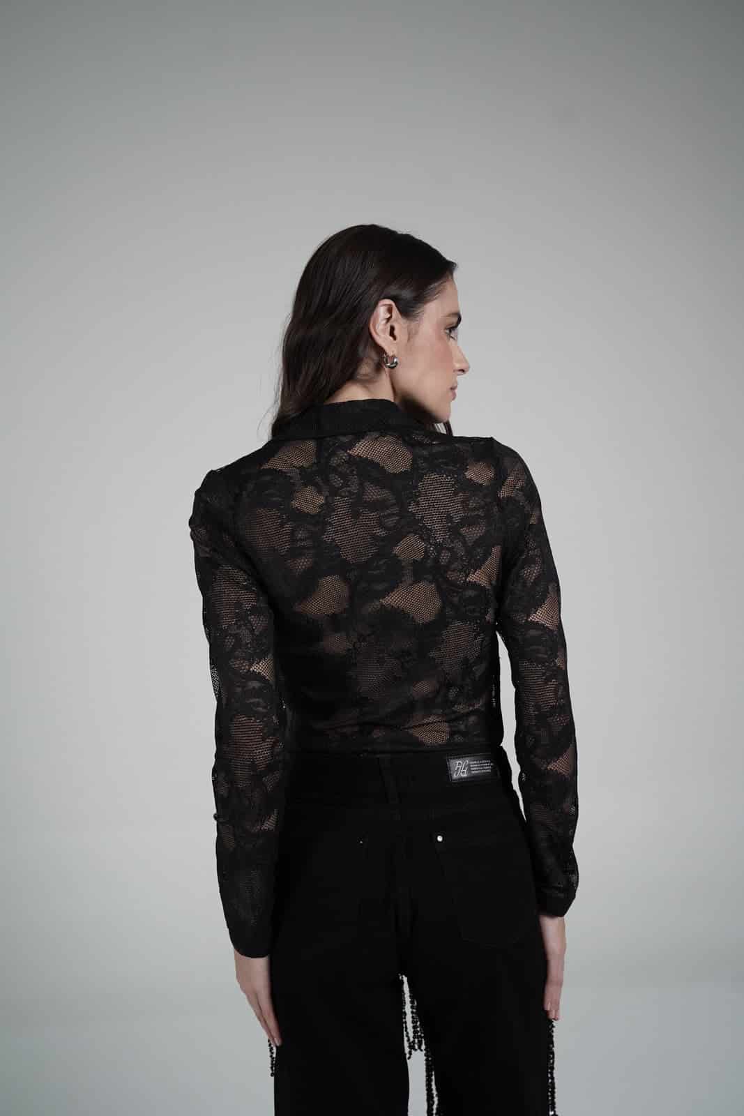 Lace Blouse (Negra) - miniatura 4