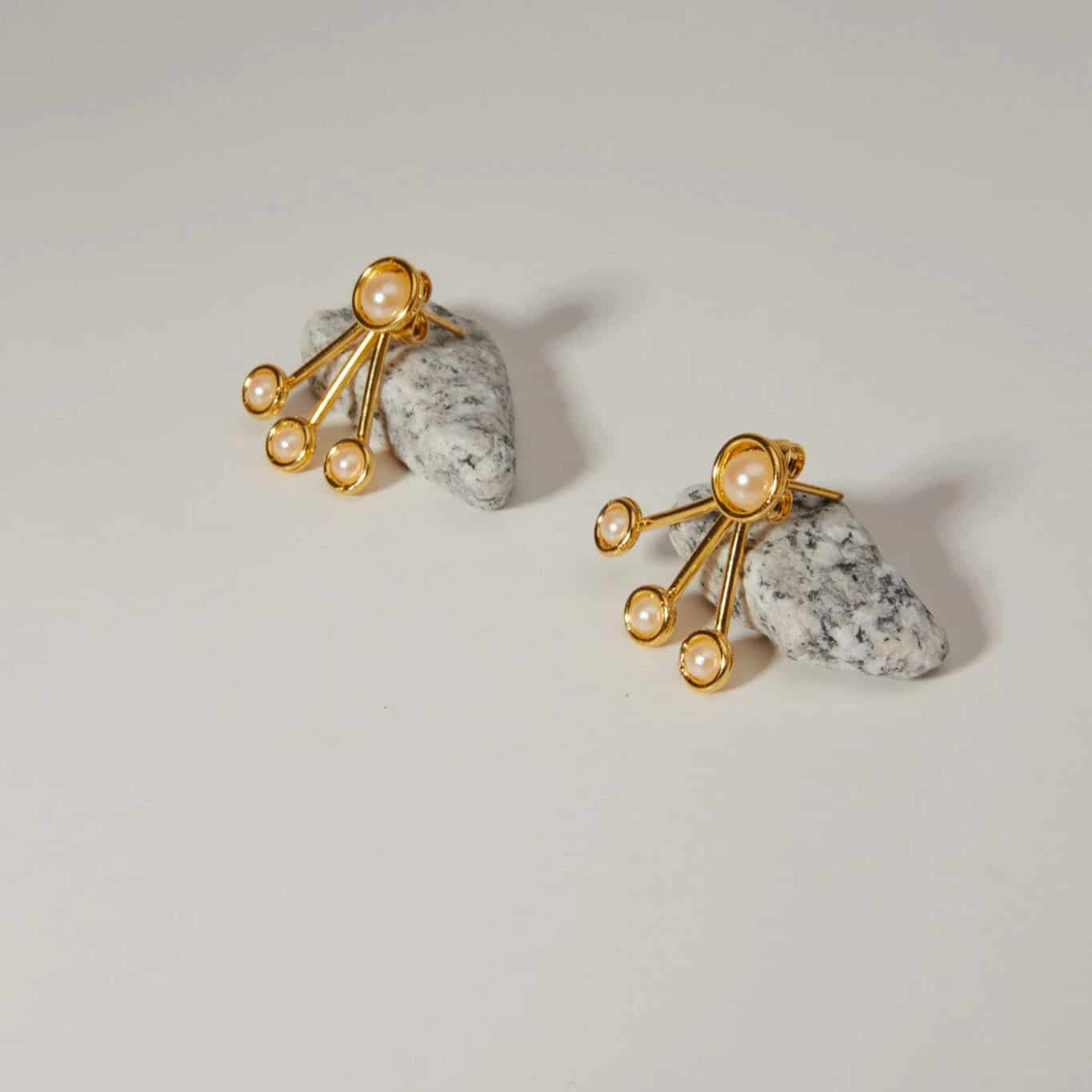 Triple Pearl Duo Studs - miniatura 5