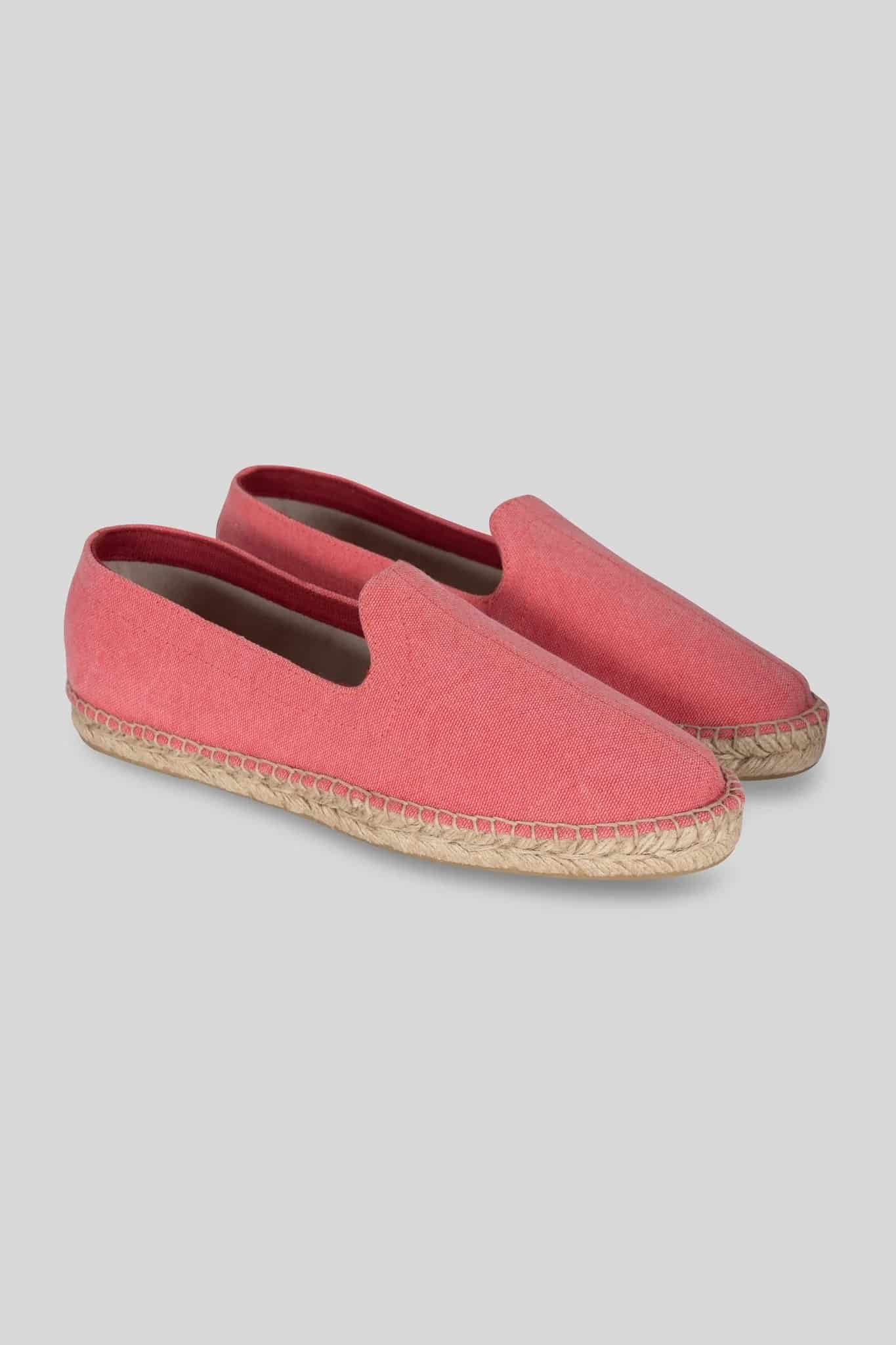Men's leather espadrille coral canvas - miniatura 4