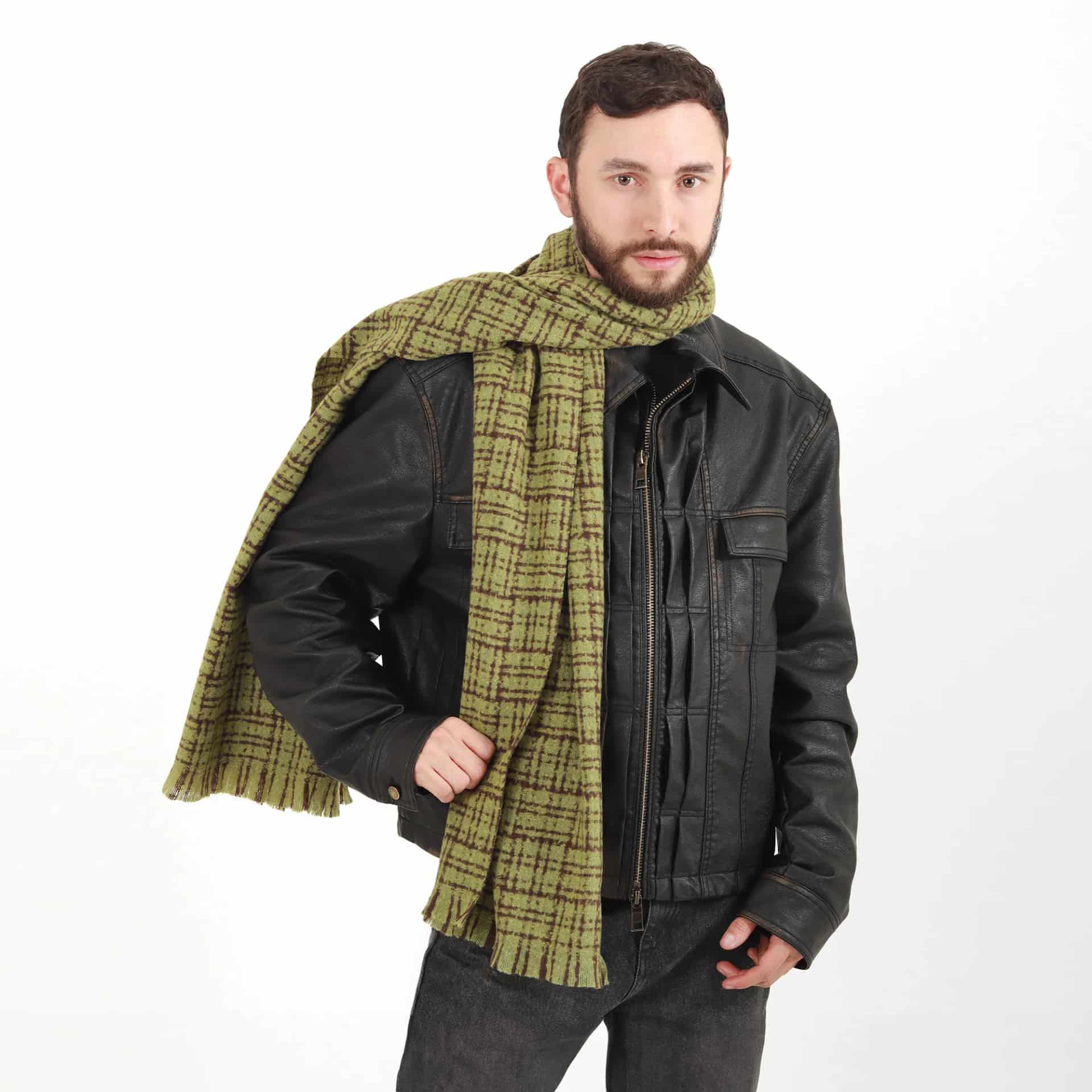 Bufanda Unisex Cuadros Verde - miniatura 1